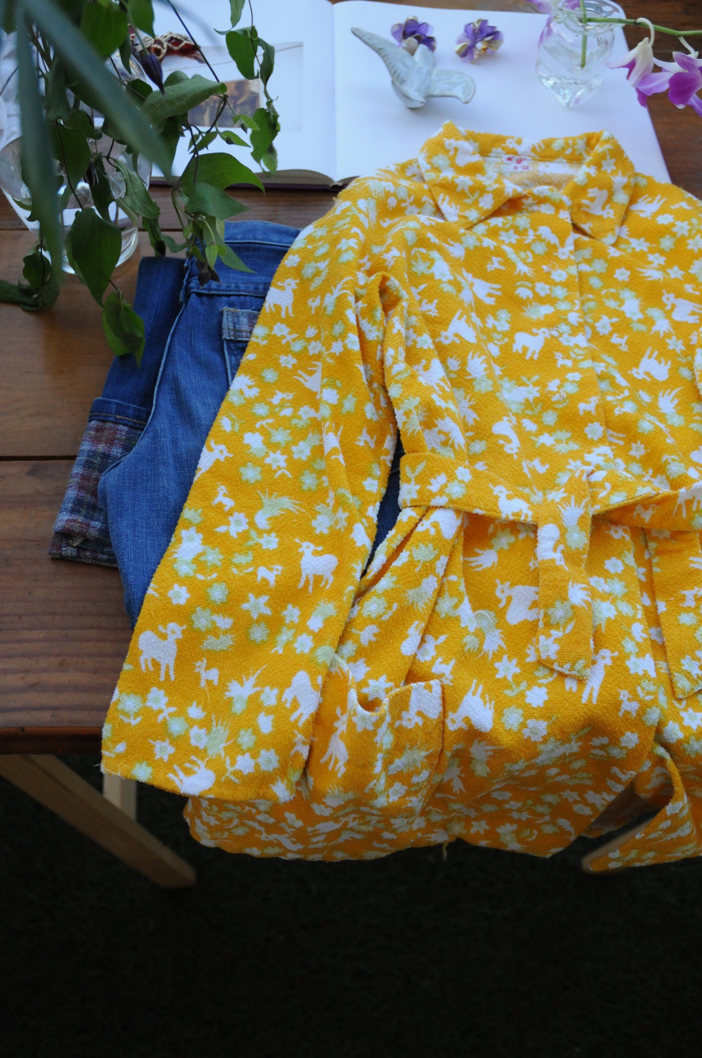 EURO Bambi pattern pile jacket/YELLOW