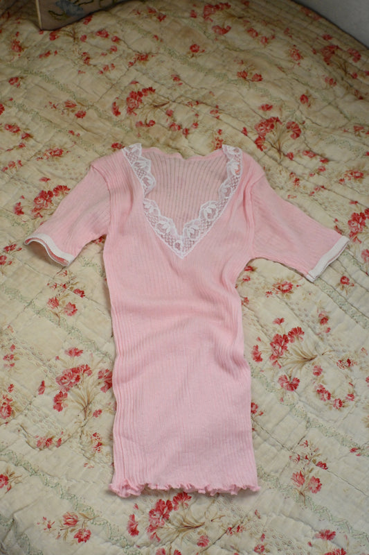 50's EURO Lace knit under wear/BABY PINK