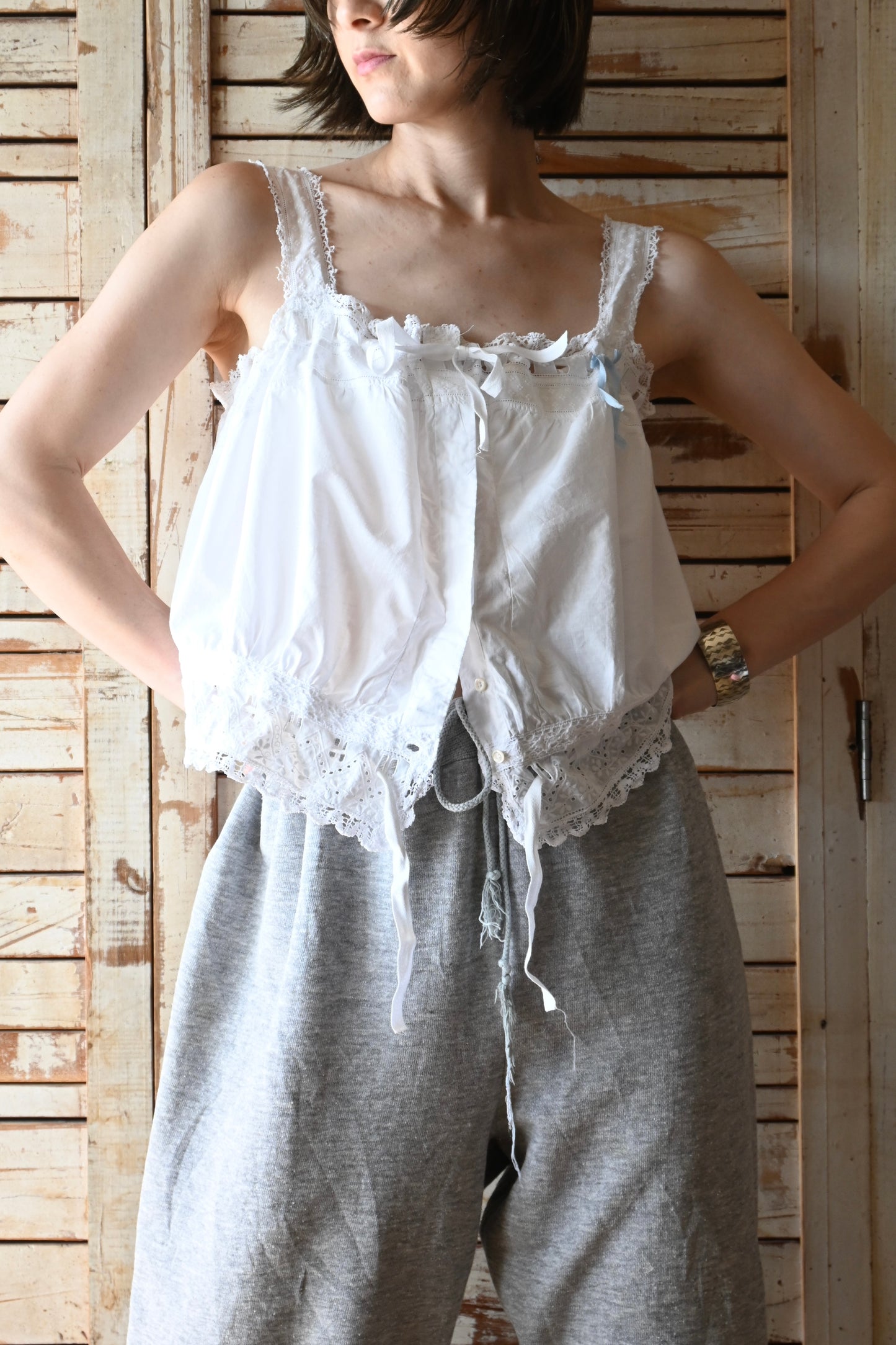 Lace bustier/WHITE
