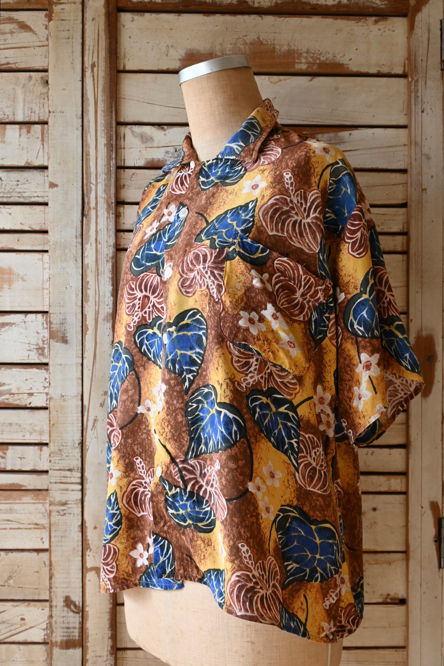Aloha print shirt/BROWN