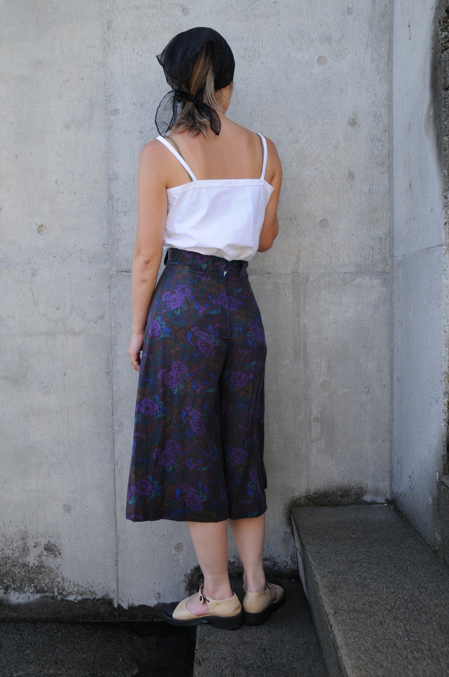 80's Flower midi pants