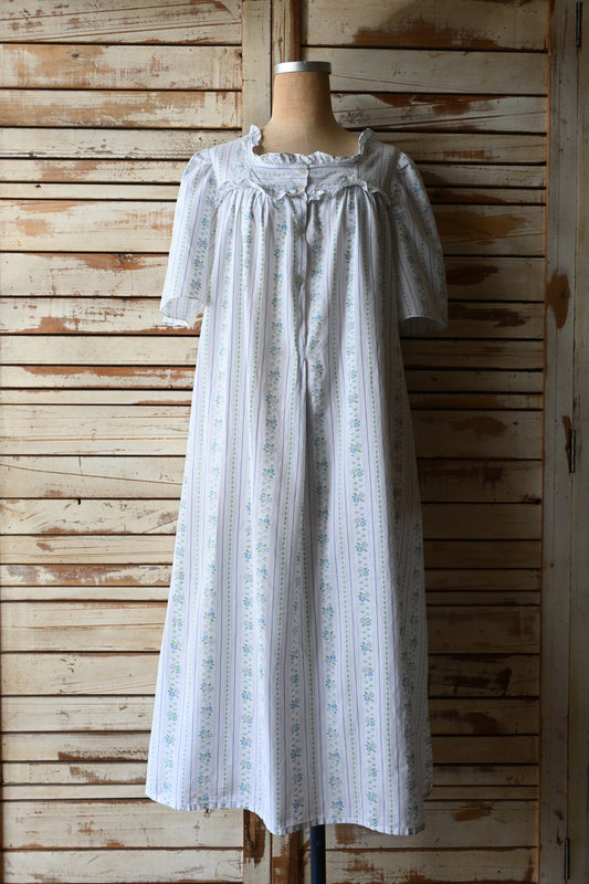 Flower cotton dress/WHITE