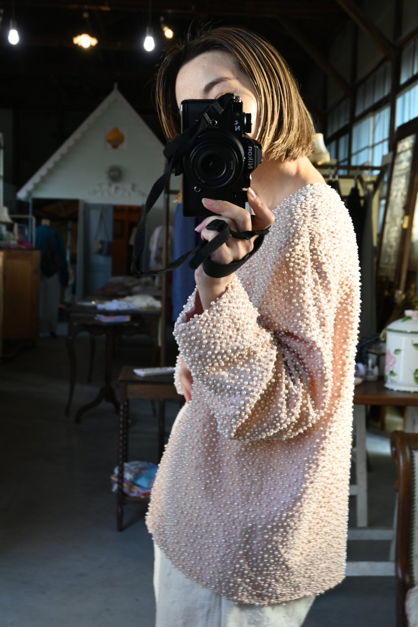 Pearl jacket/BABY PINK