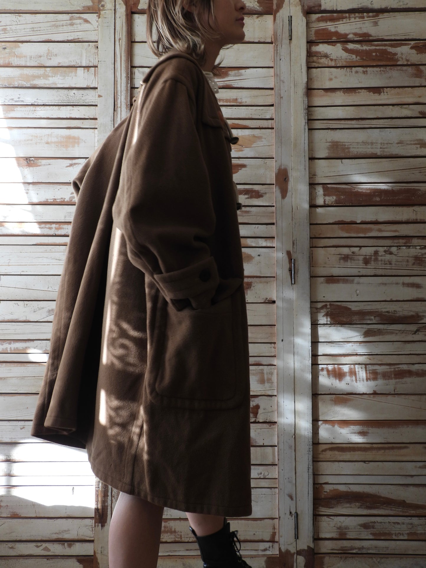 '90s Wool heart duffle coat / Moschino Cheap Chic/BROWN