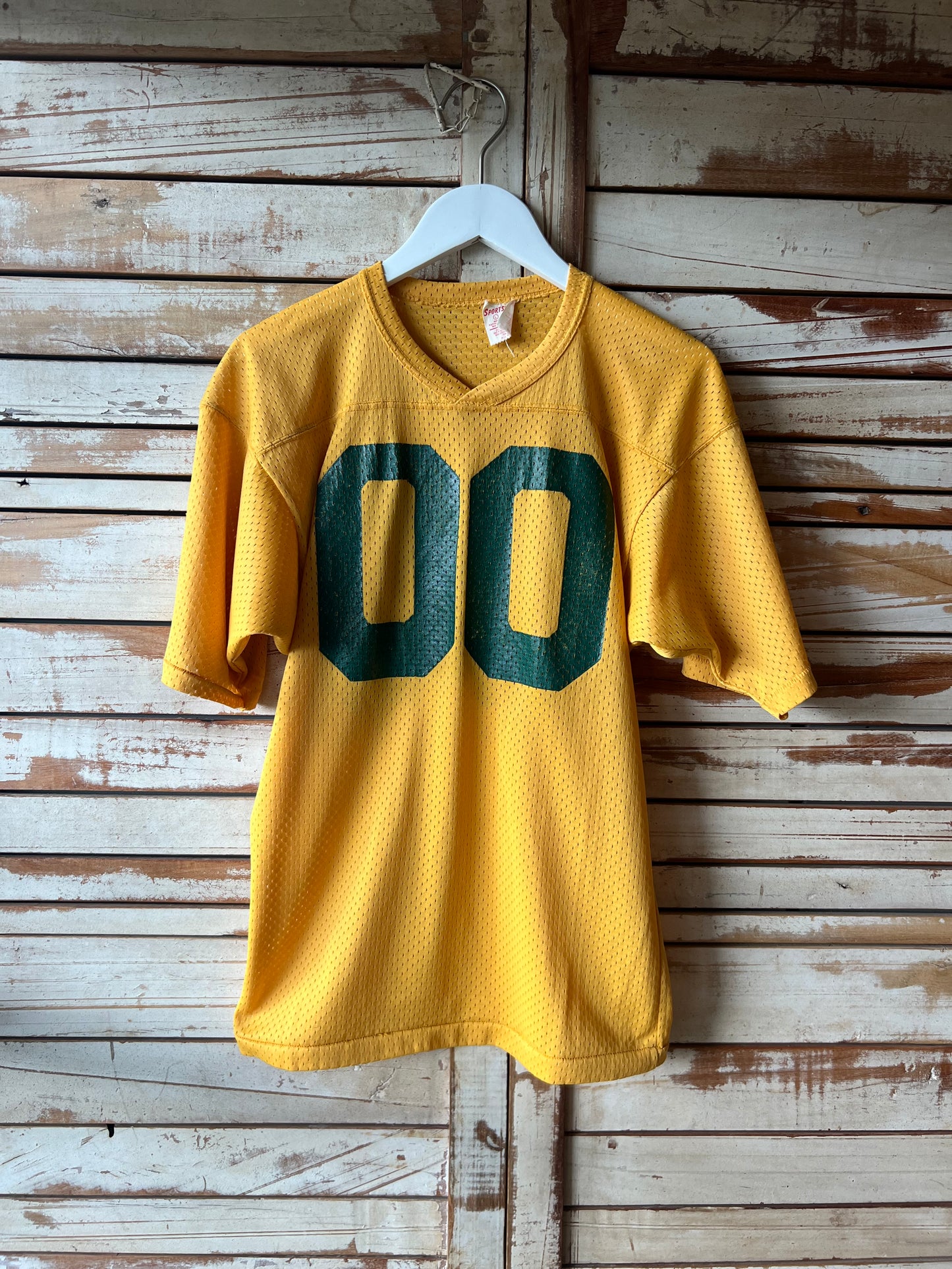 Mesh football tee /MUSTARD