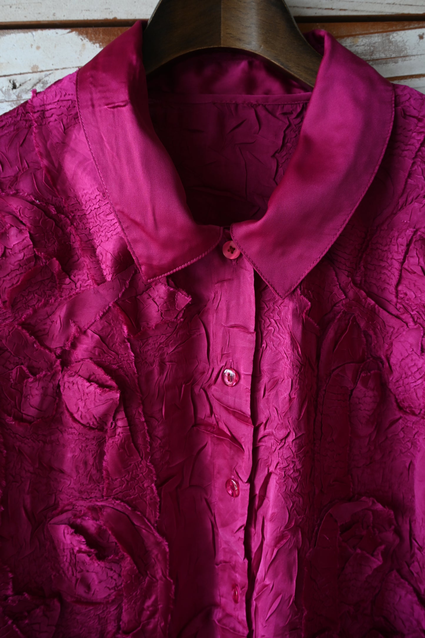 Pink design blouse/HOT PINK