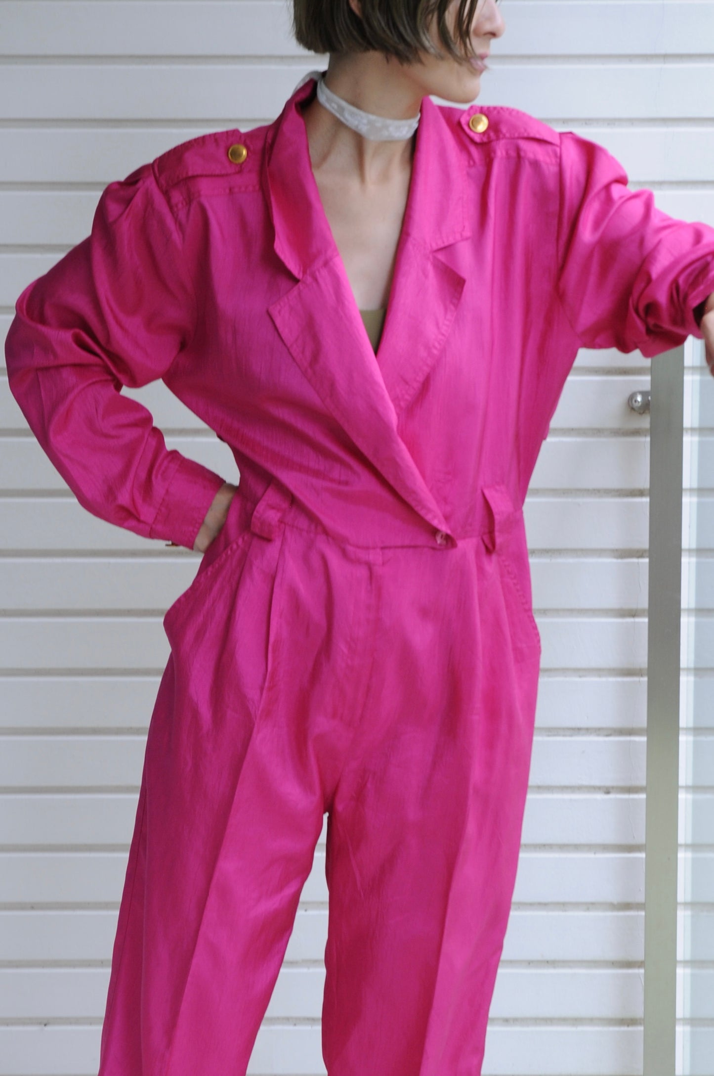 80's L/S Jumpsuit/PINK