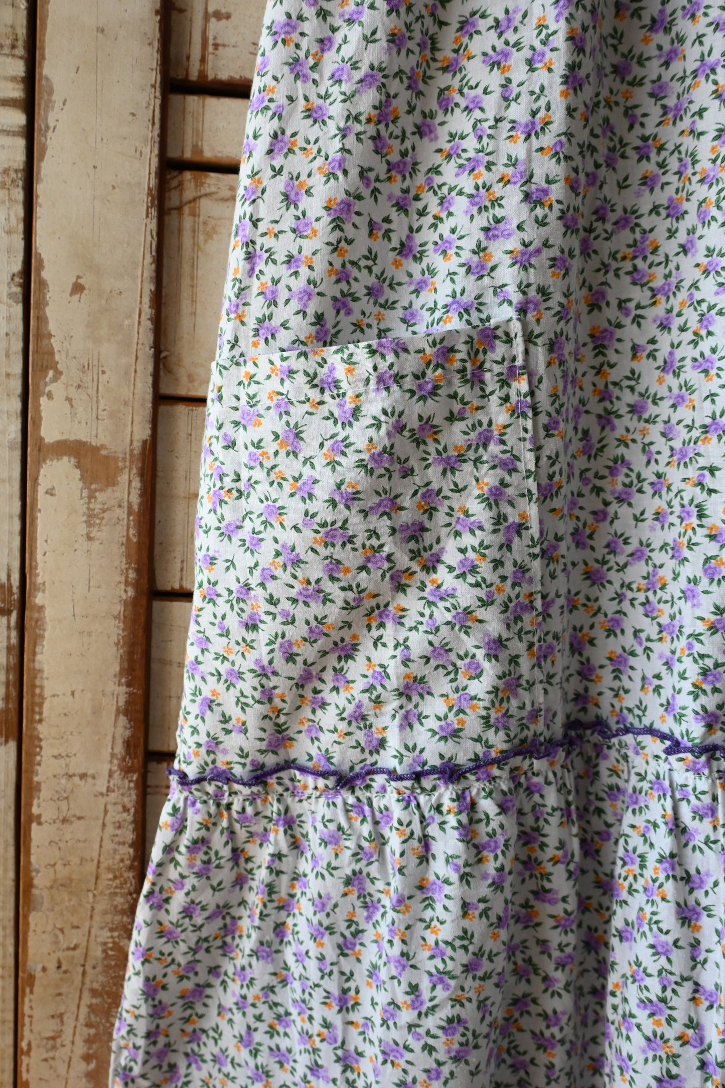 Floral cotton lace dress/WHITE