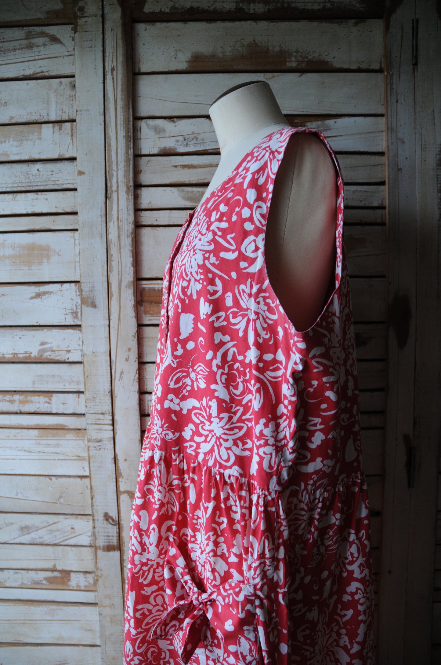 80's "Laura ashley" flower dress/RED