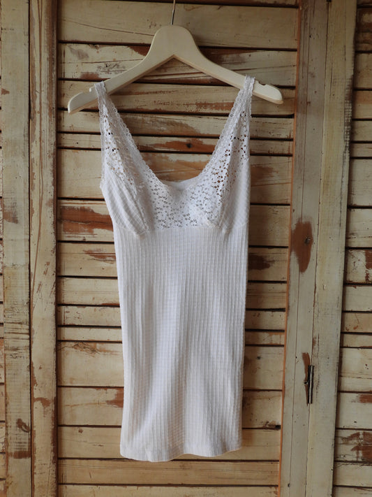 Cotton lace camisole/WHITE