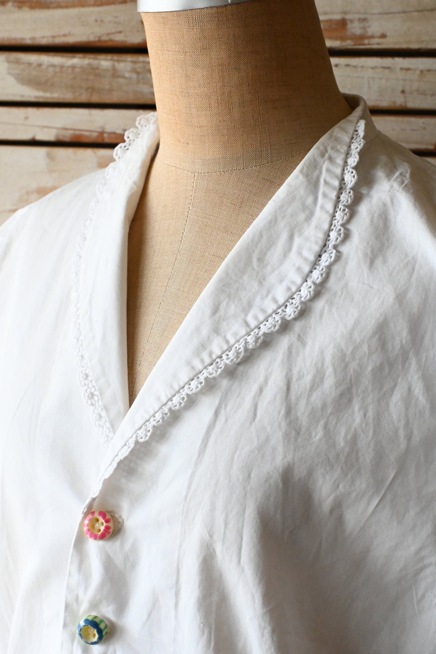 S/S cotton blouse/WHITE