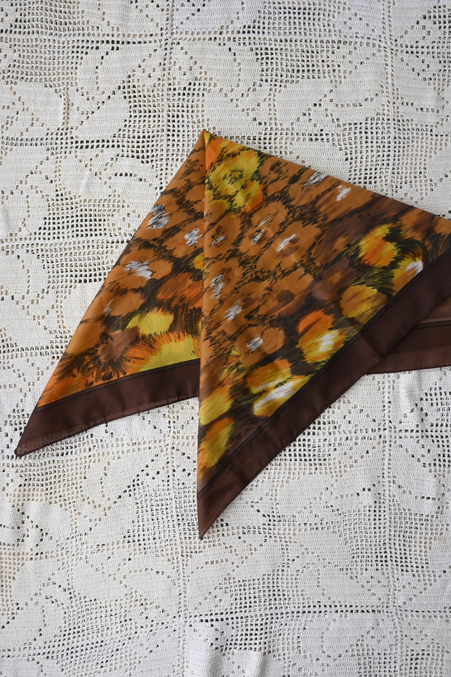 Vintage scarf/BROWN