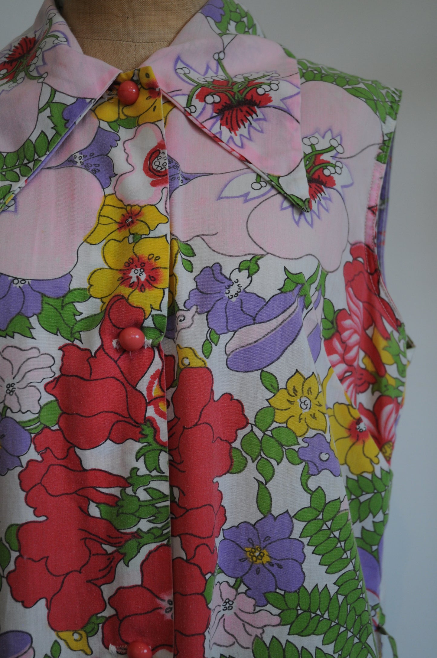 70's N/S flower dress/MULTI