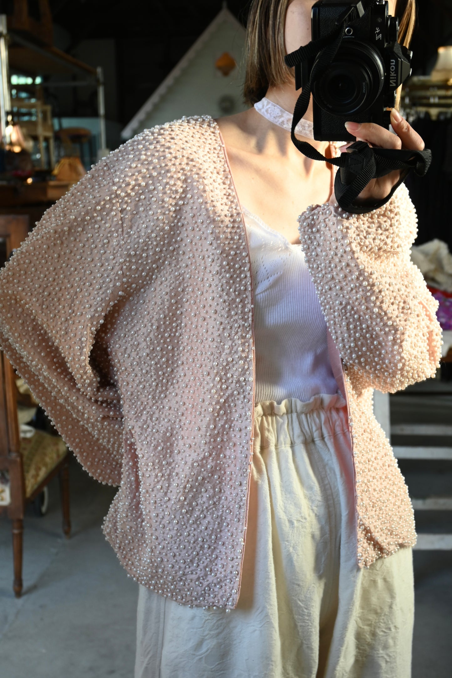 Pearl jacket/BABY PINK