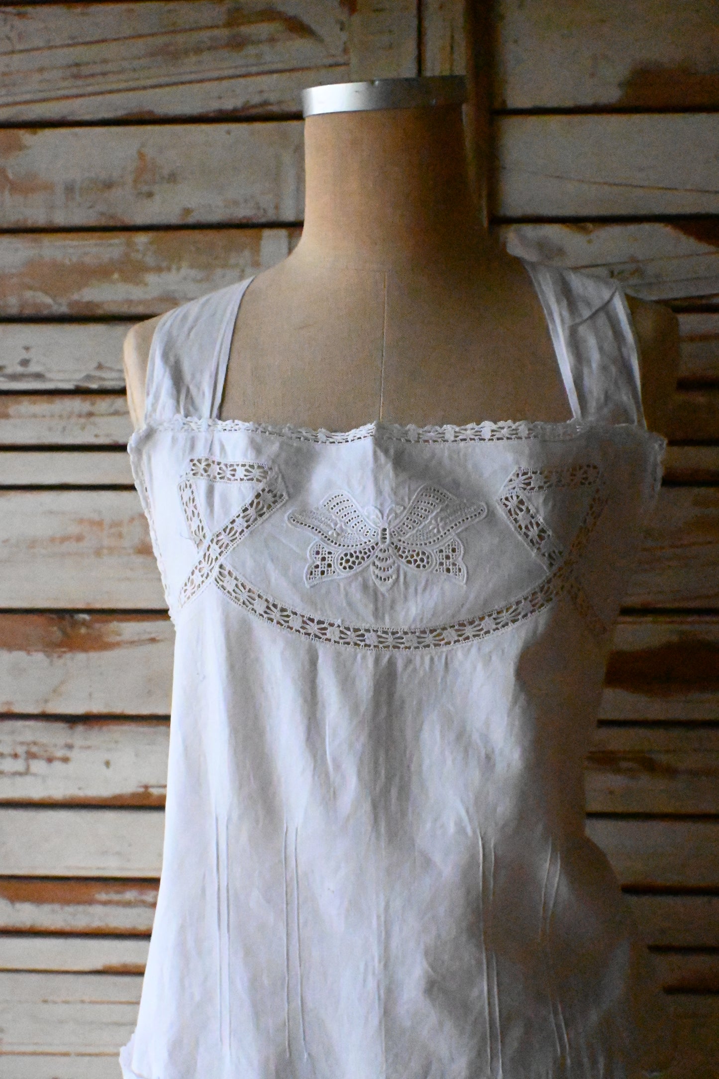 EURO Vintage cotton apron/WHITE