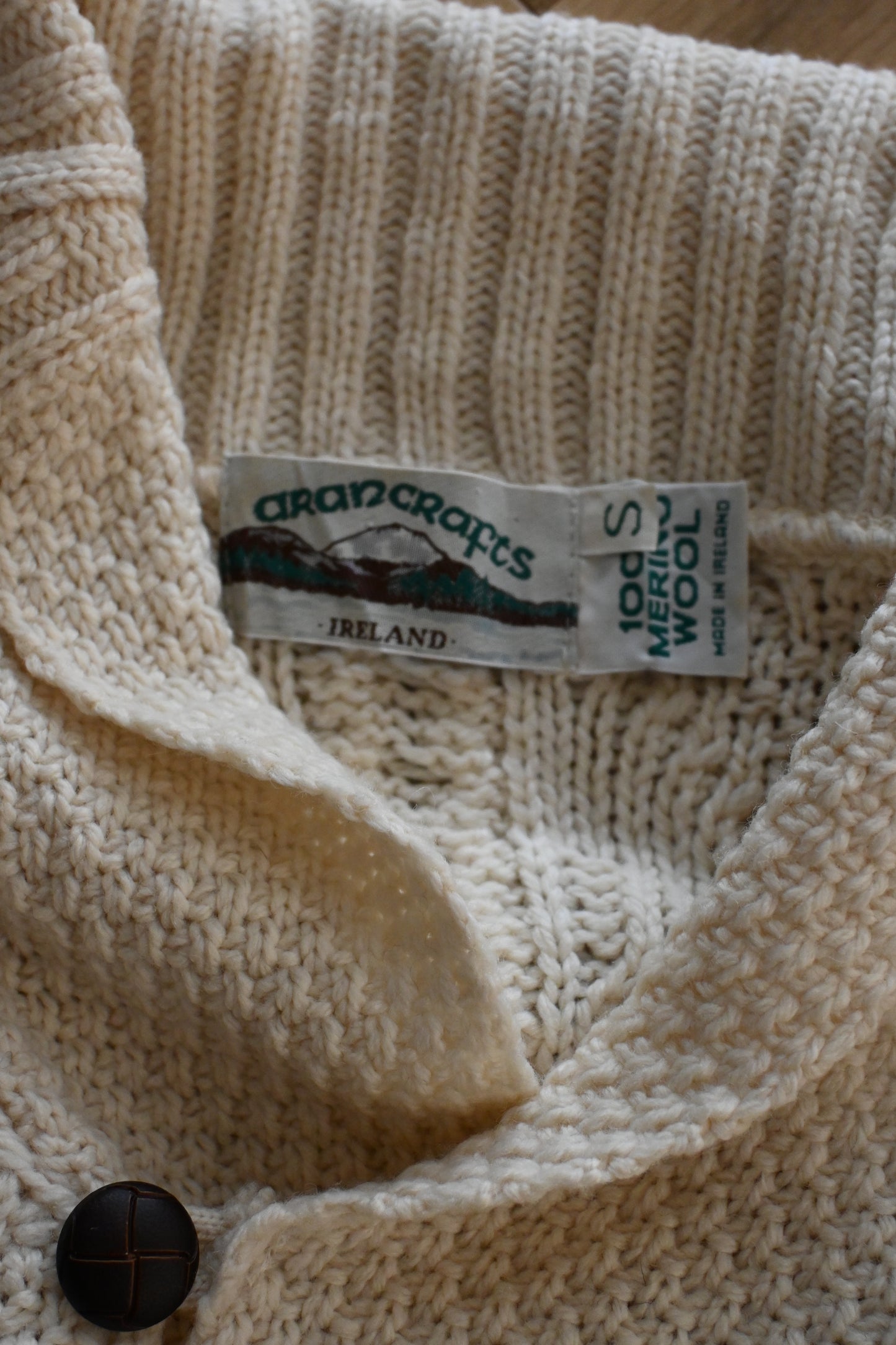 Aran knit sweater/IVORY