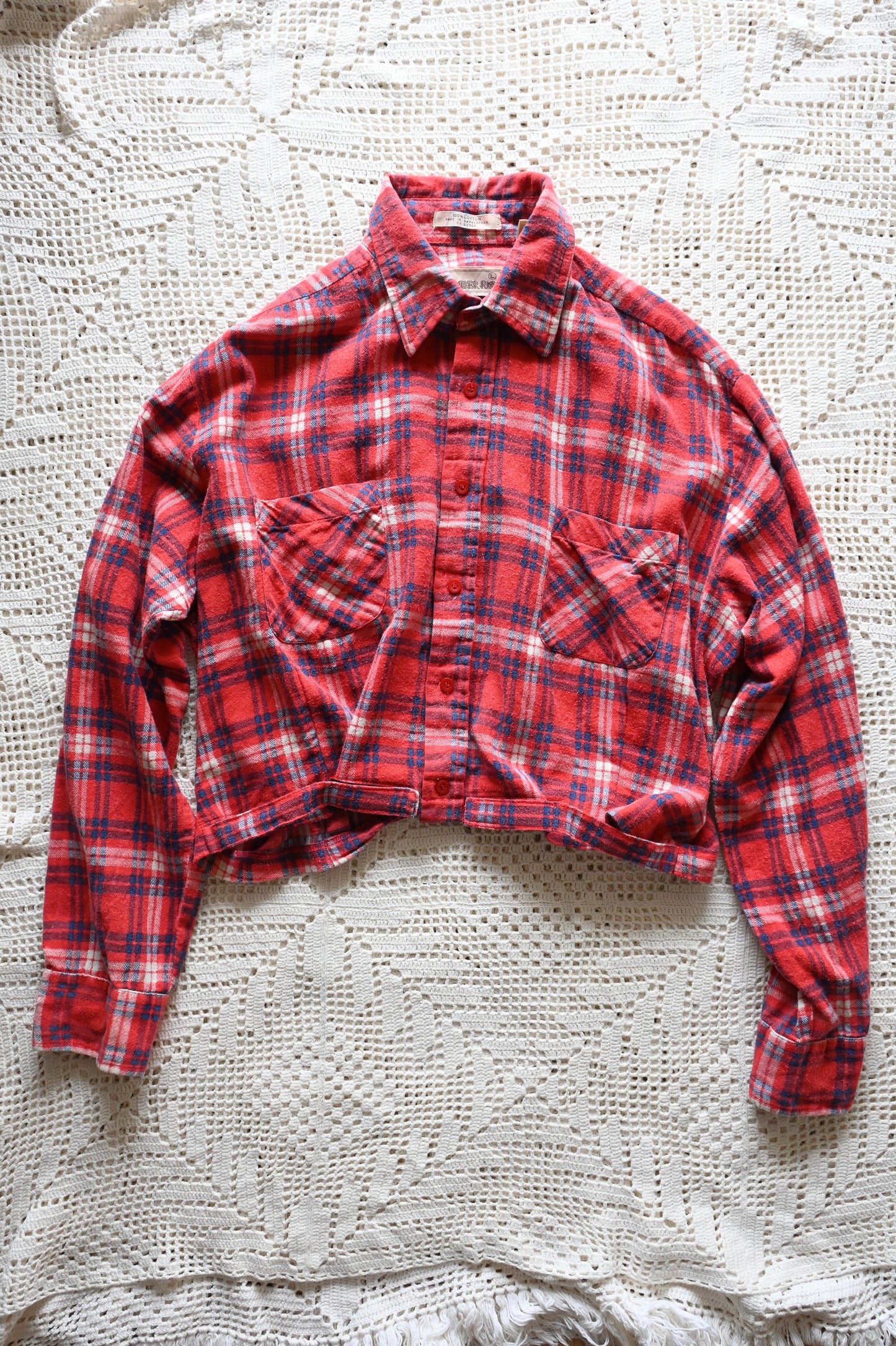 Cotton flannel shirt/RED