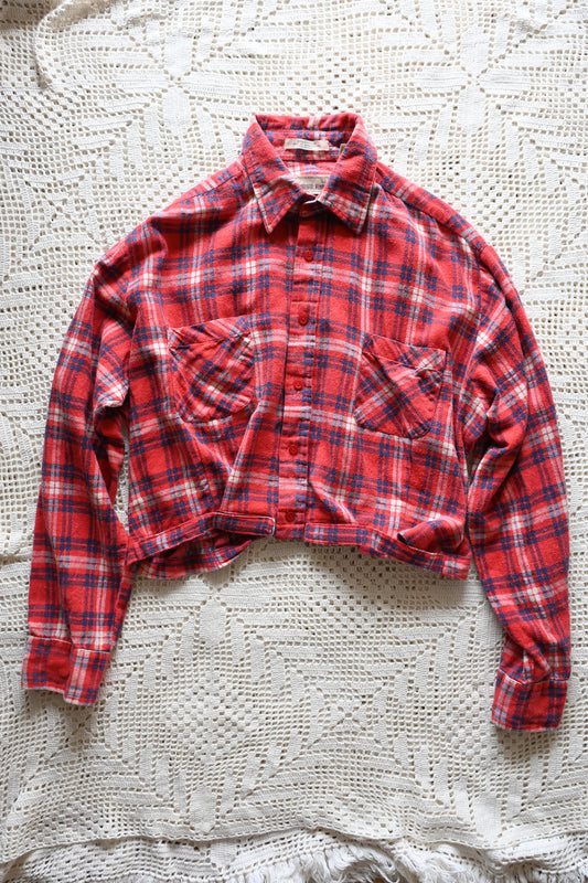 Cotton flannel shirt/RED