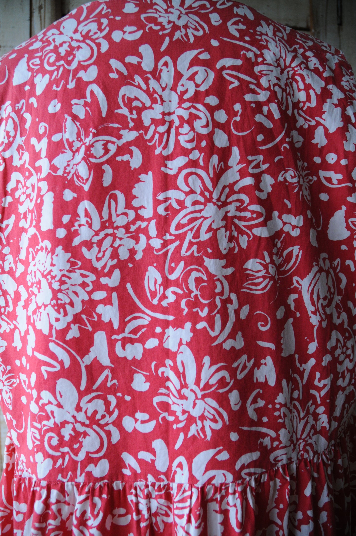 80's "Laura ashley" flower dress/RED