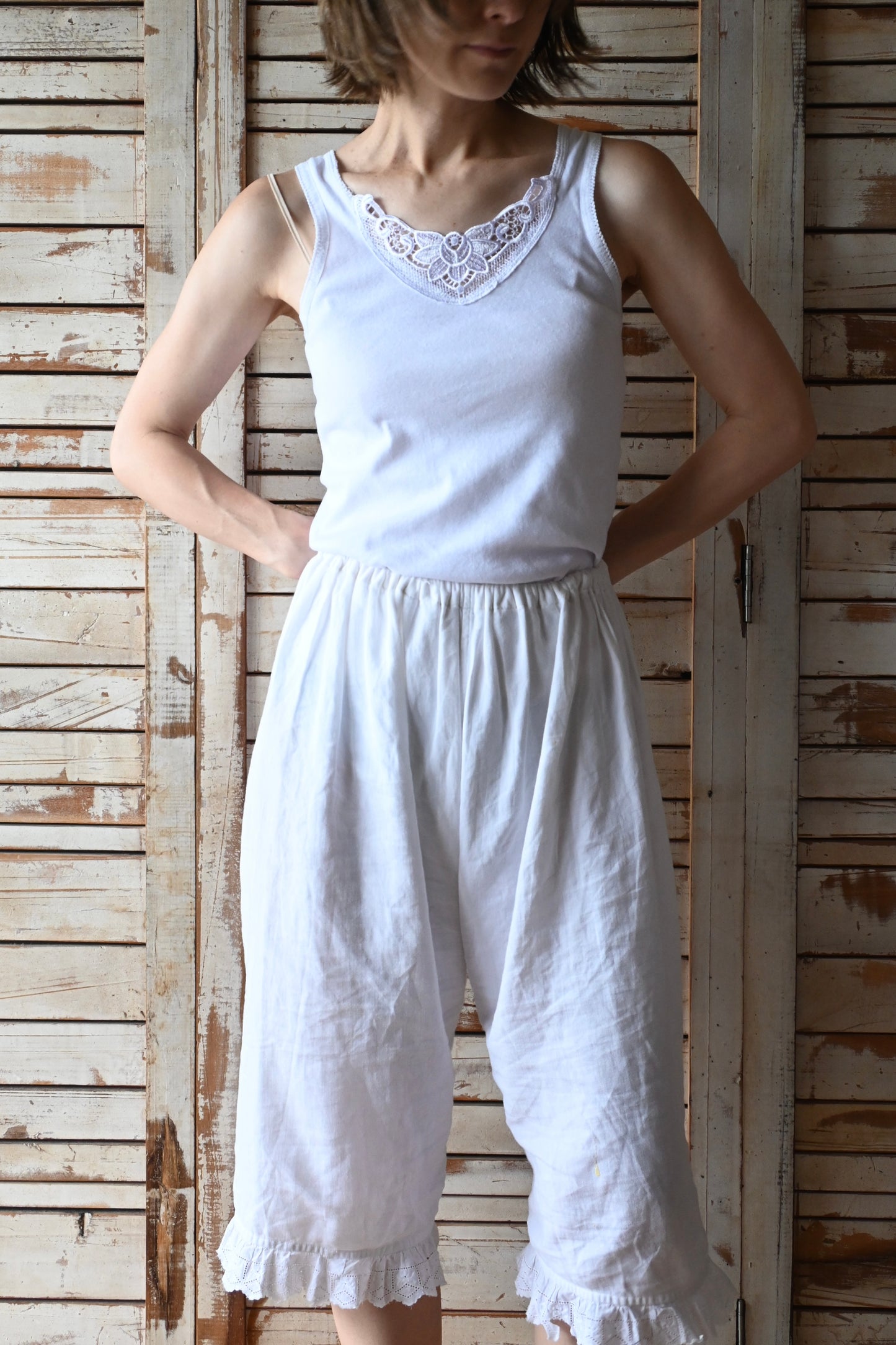EURO Cotton underwear top/WHITE