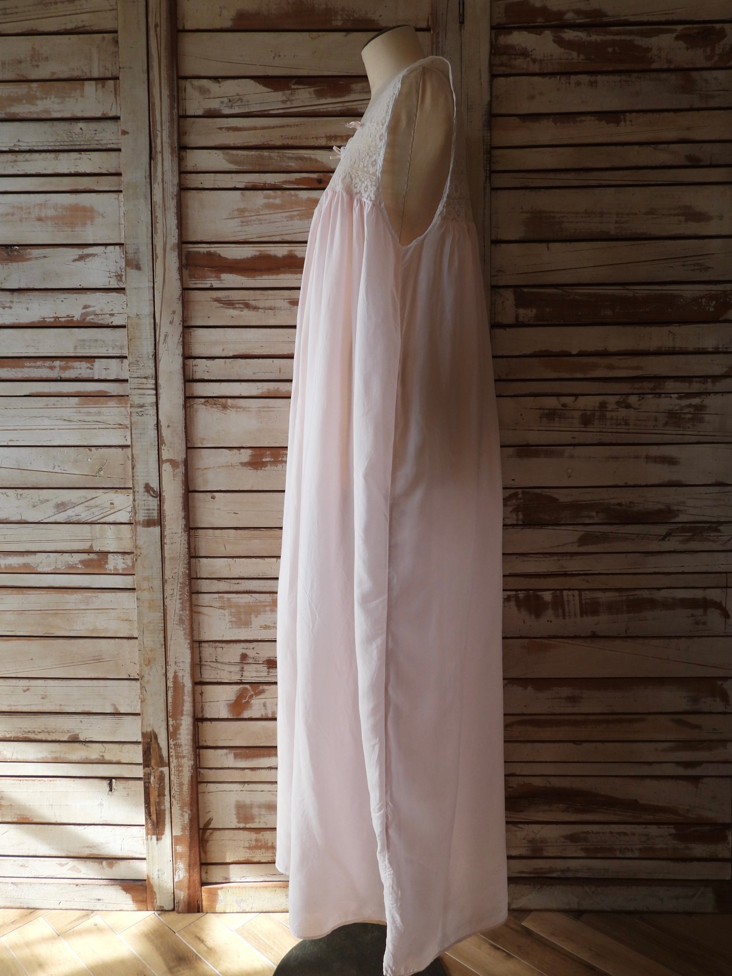 Sleeveless sheer night dress/B.PINK