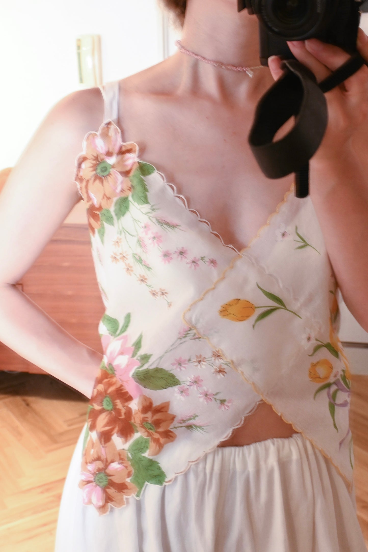Flower handkerchief camisole/PONMOSIR
