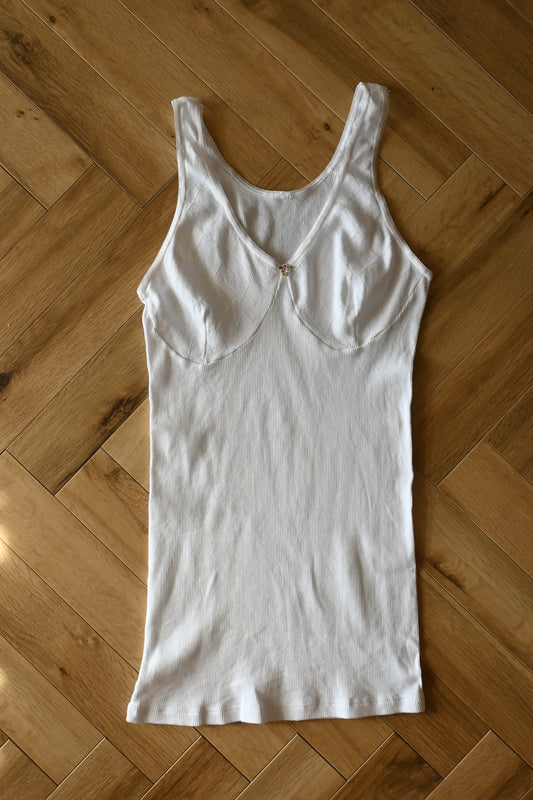 EURO Cotton rib camisole/WHITE