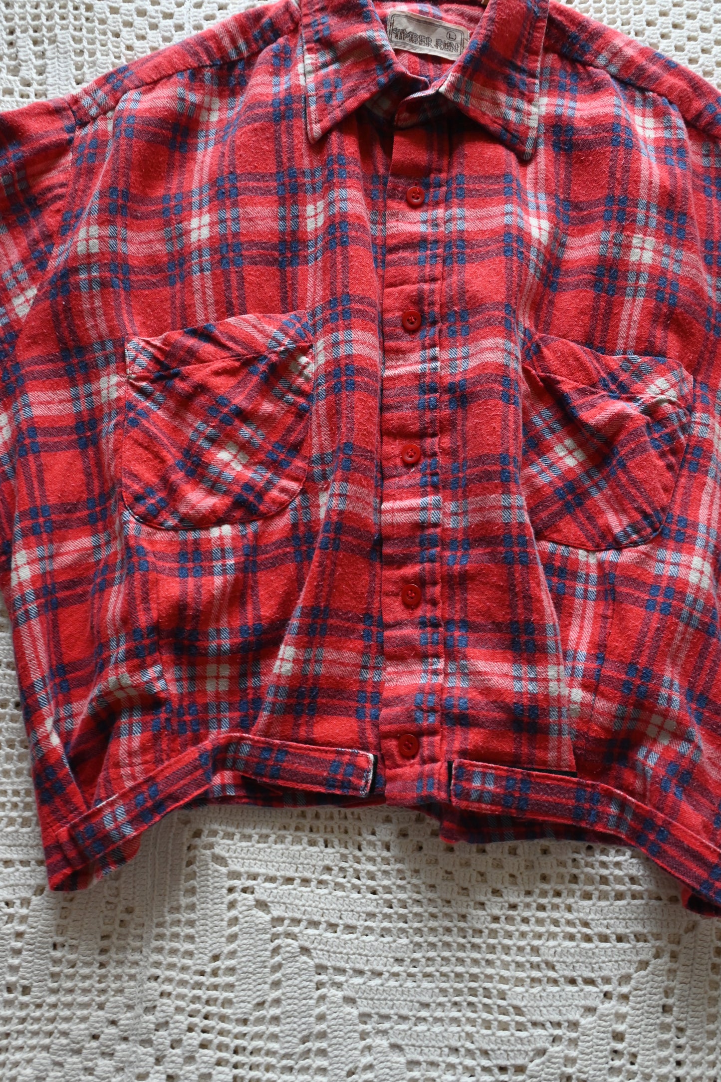Cotton flannel shirt/RED