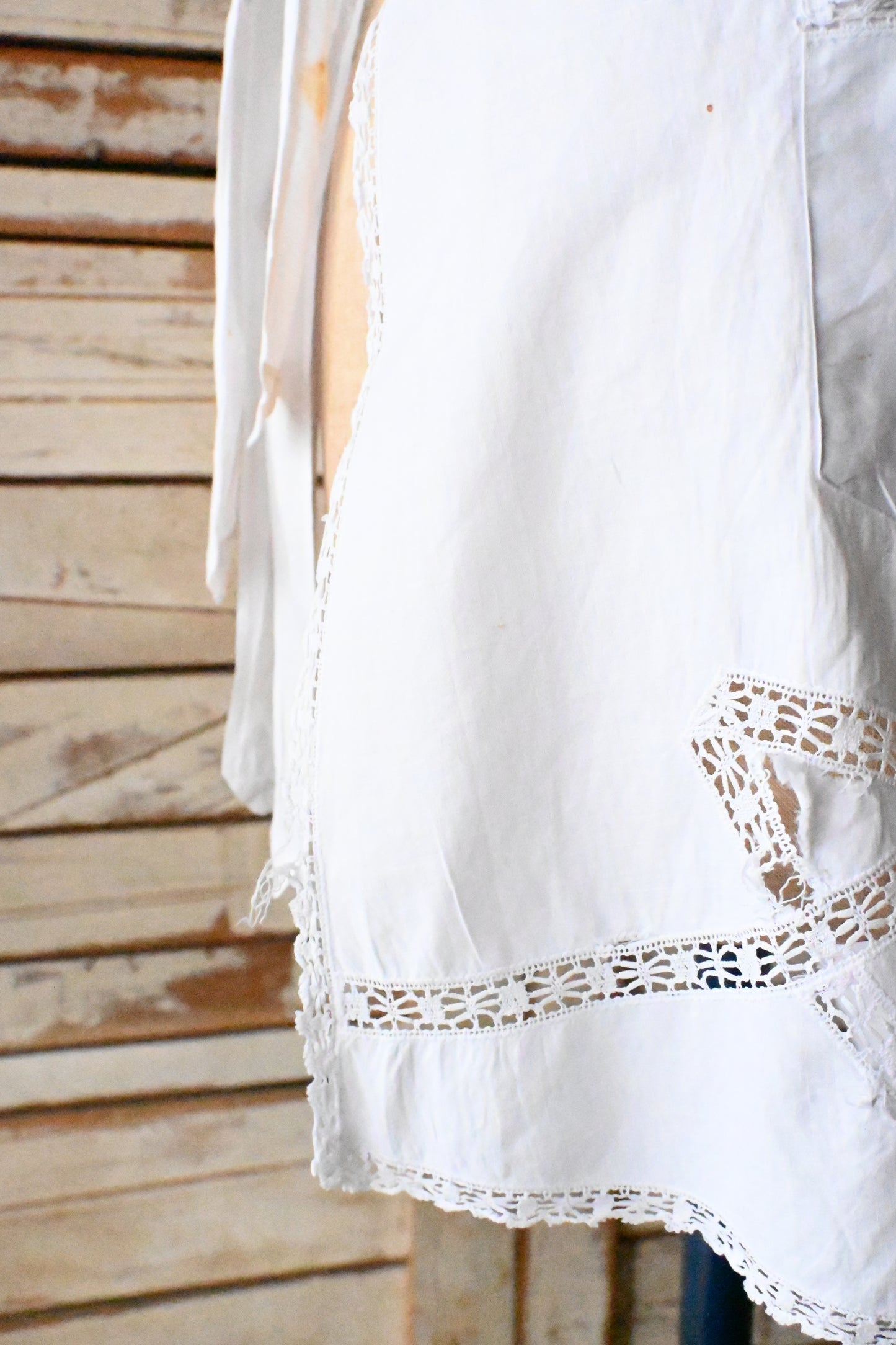 EURO Vintage cotton apron/WHITE