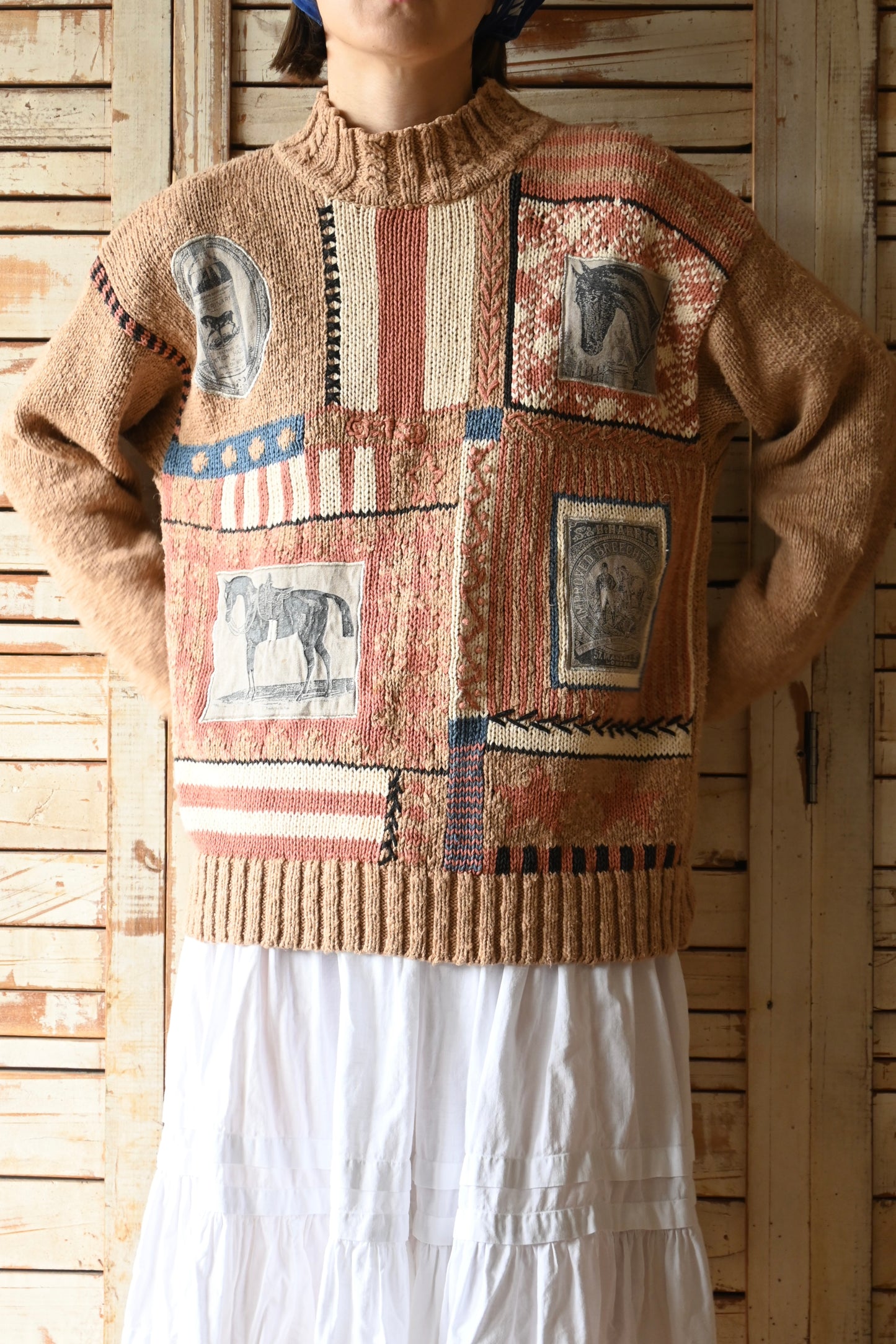 Design knit sweater/HORSE