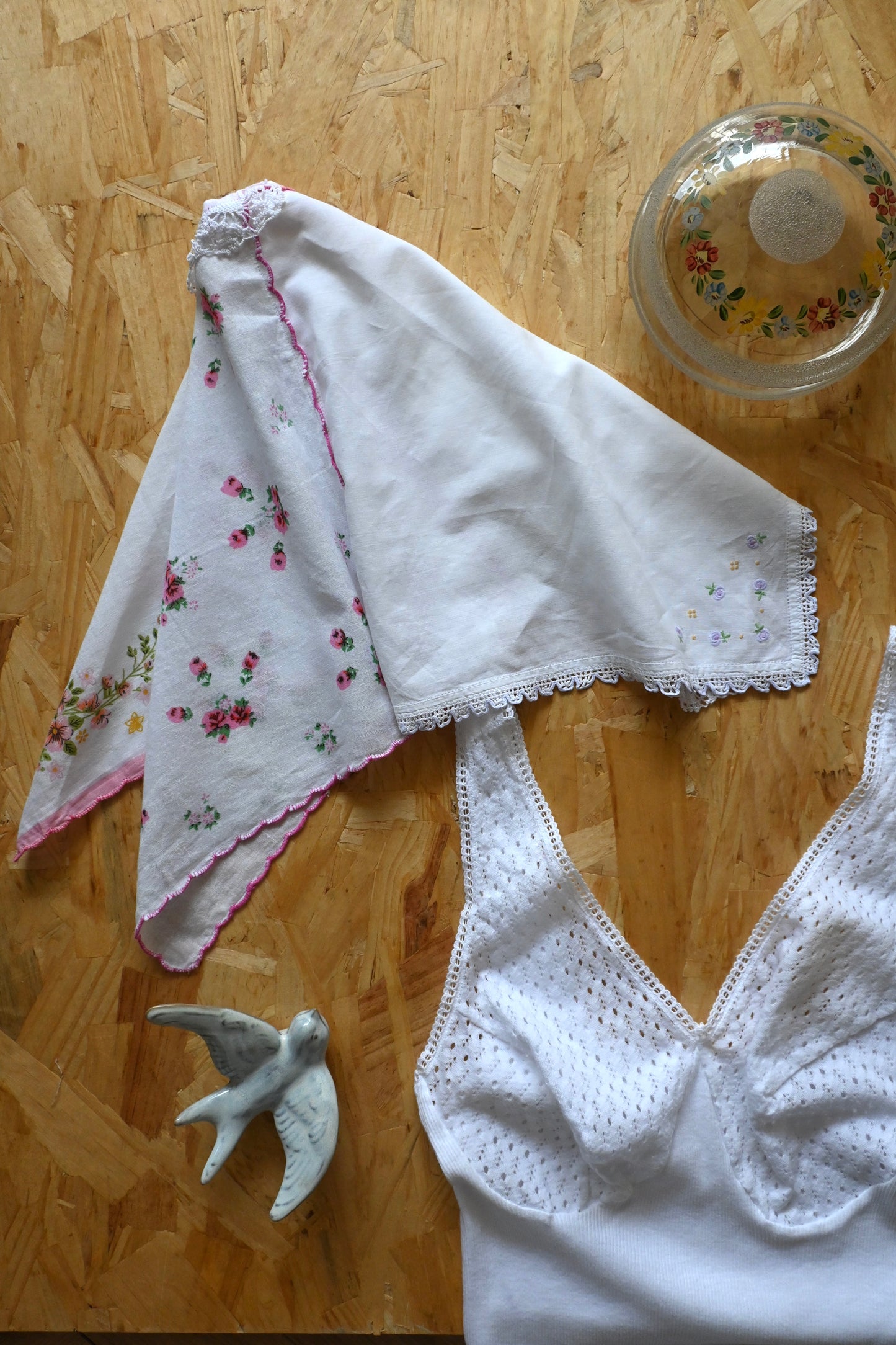 Flower lace handkerchief scarf/PONMOSIR