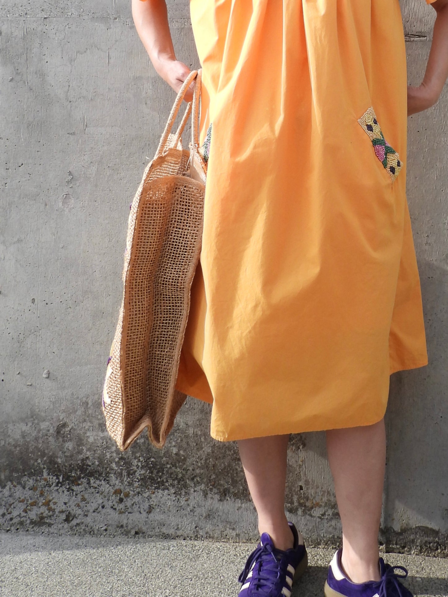 Jute big totobag/YEL×PUR