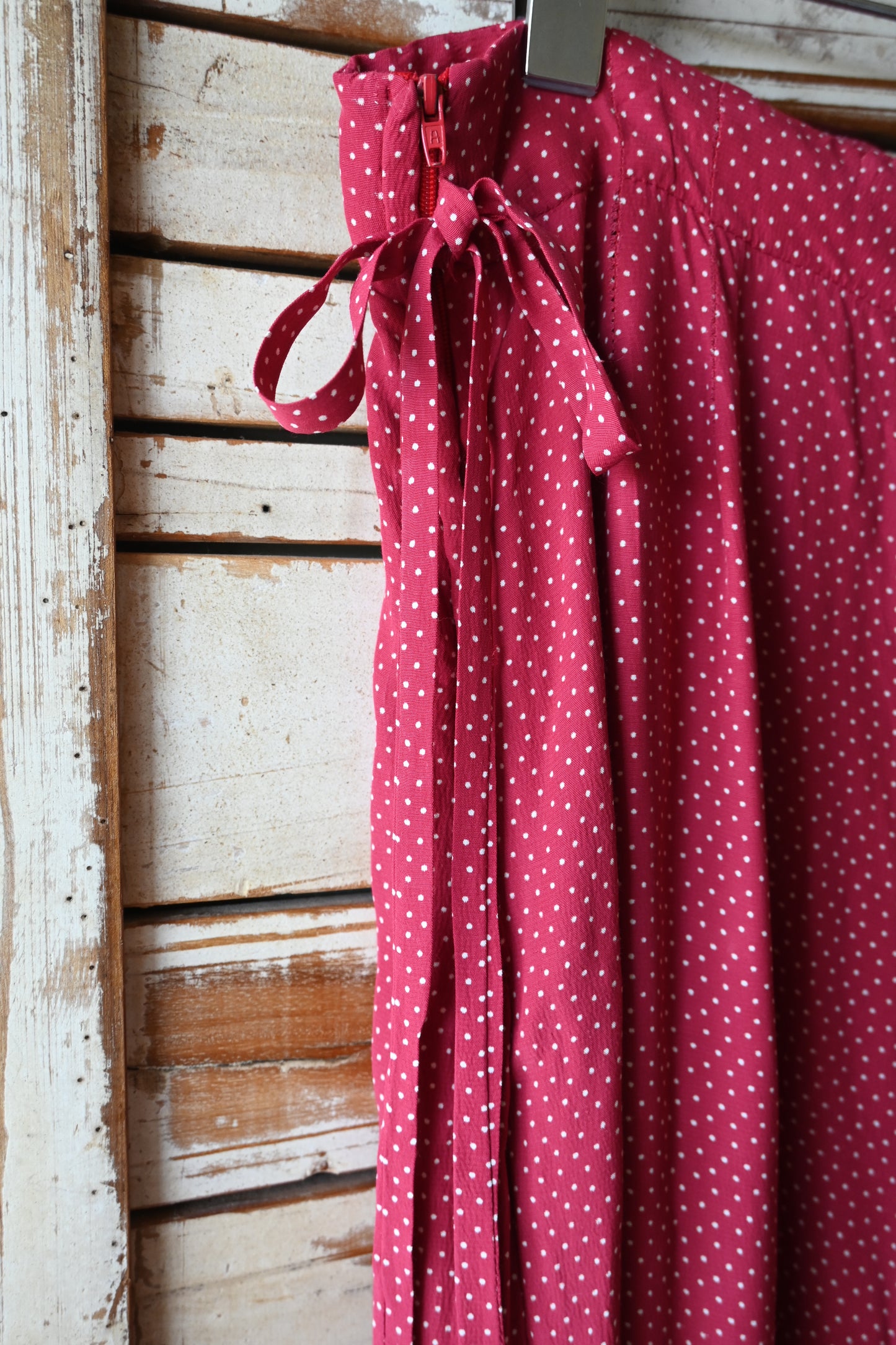 Dot wide pants/RED