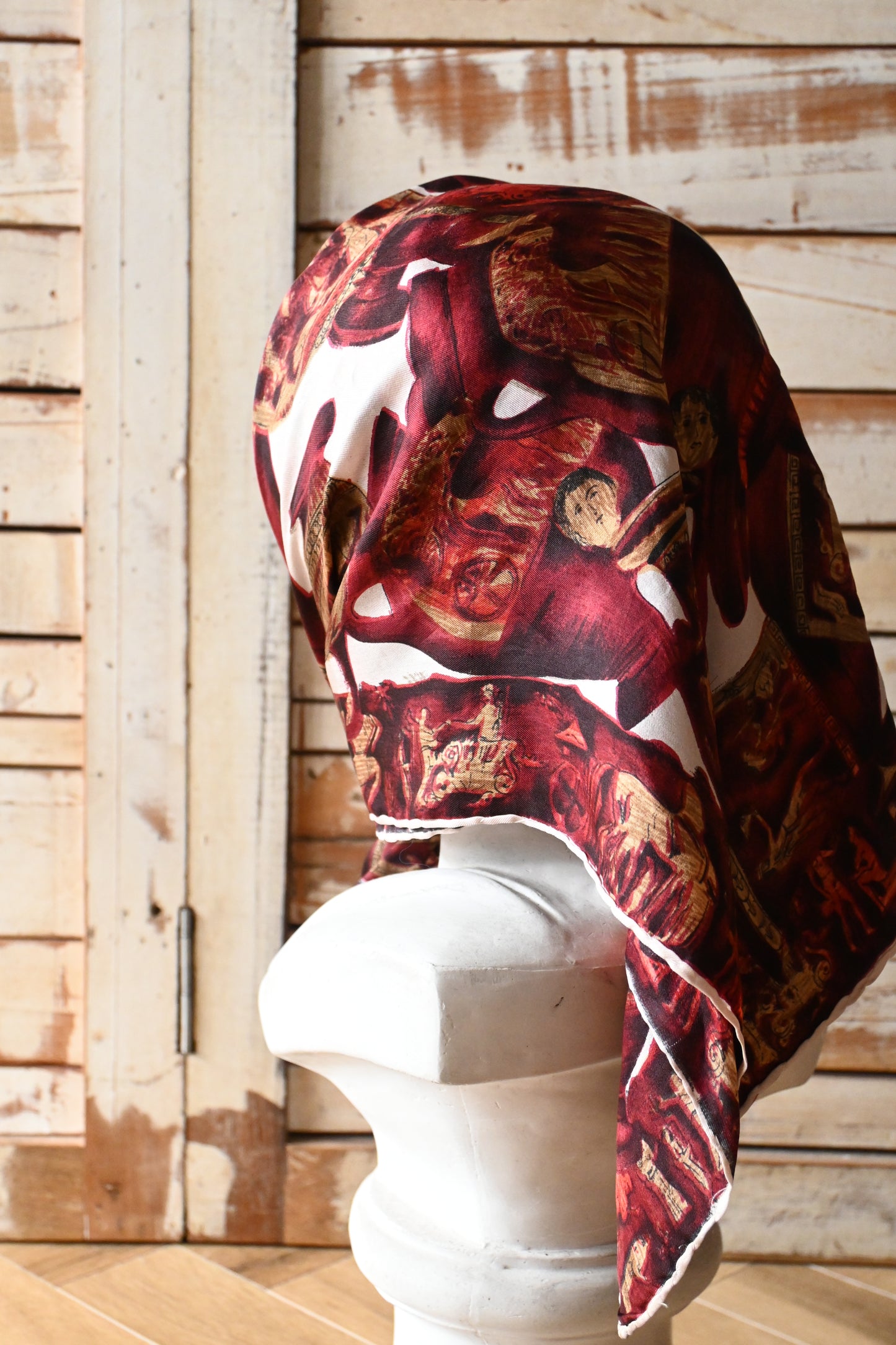 Vintage silk scarf/AMPHORA