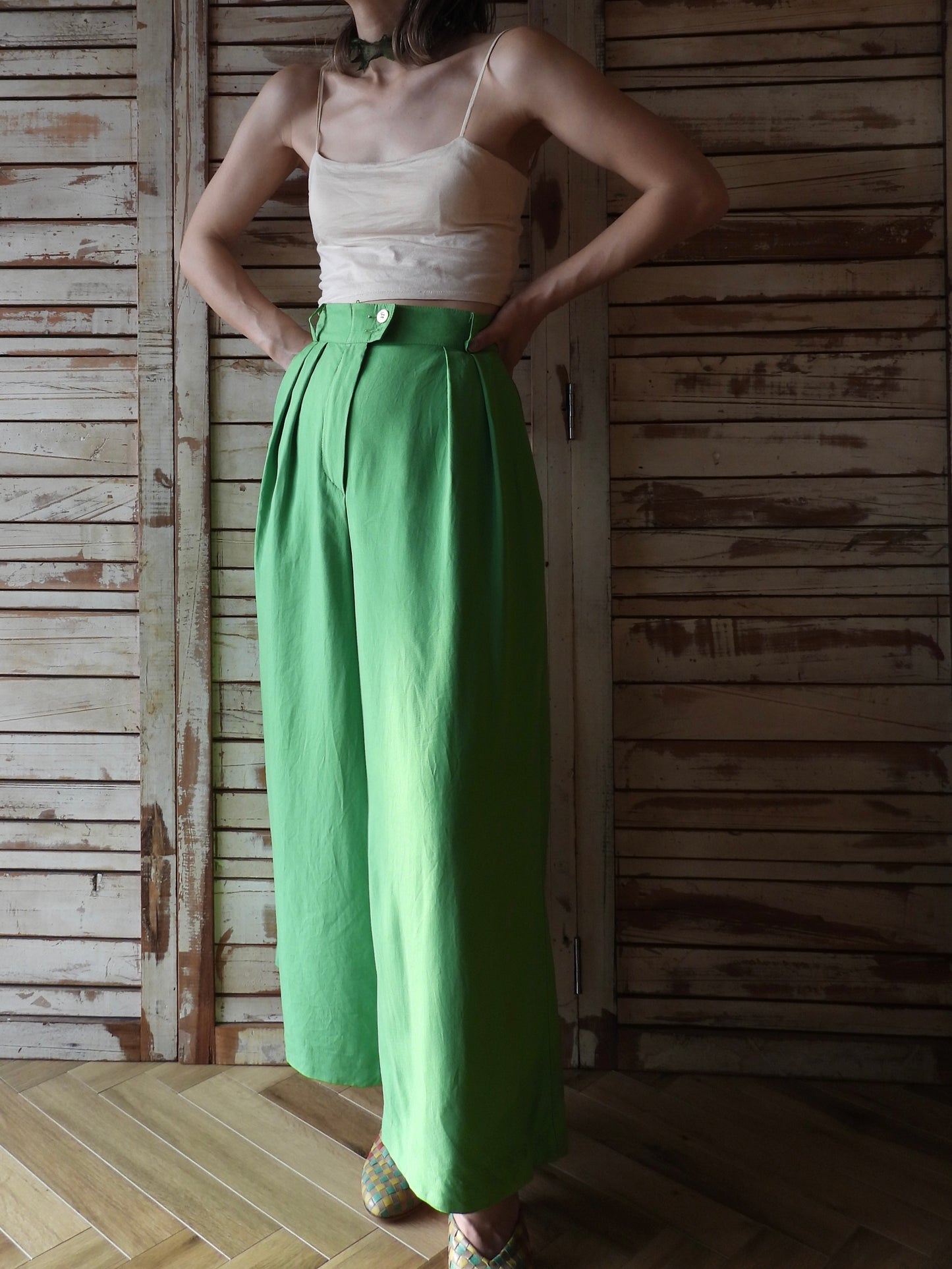 80's ESCADA Pants/GREEN