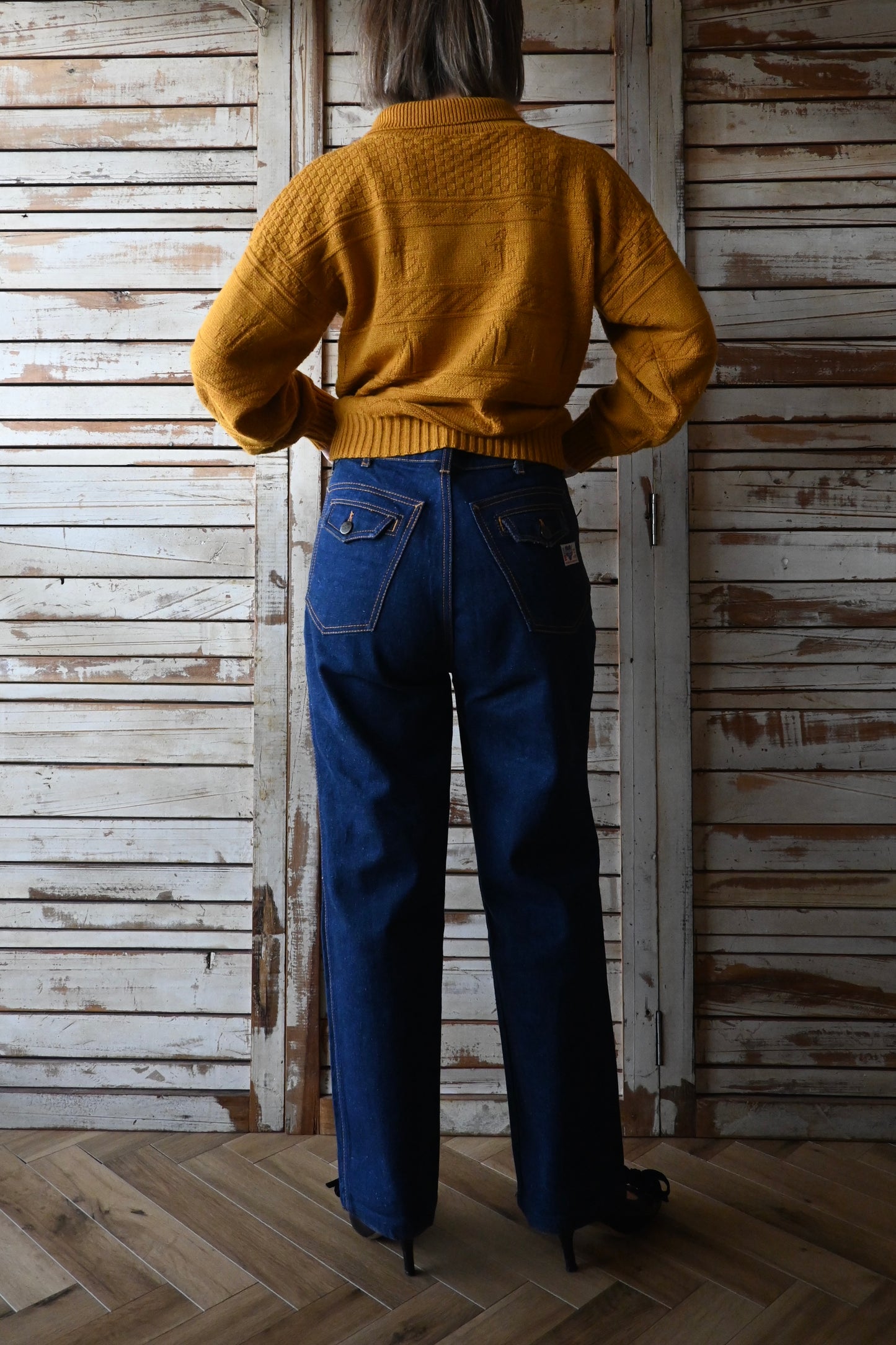 80's denim pants/INDIGO