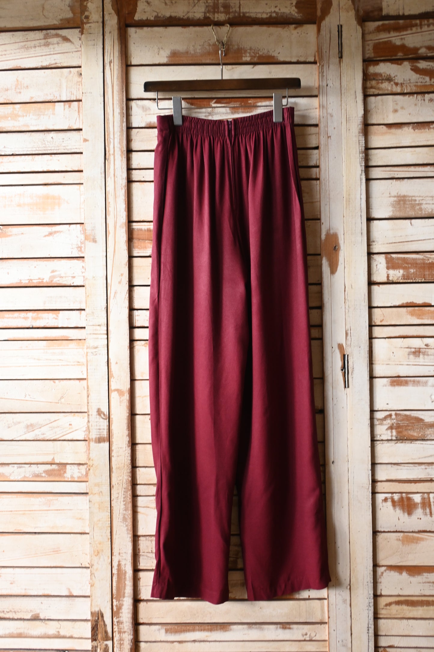 Rayon easy pants/BURGUNDY