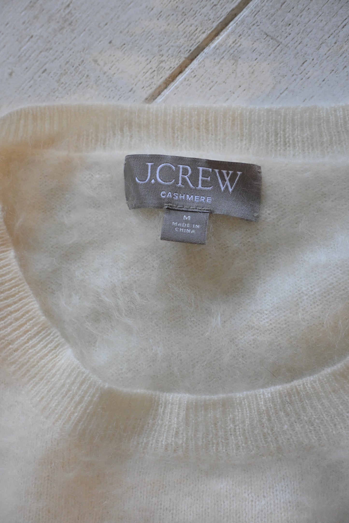 "J.CREW" Cashmere knit sweater/WHITE