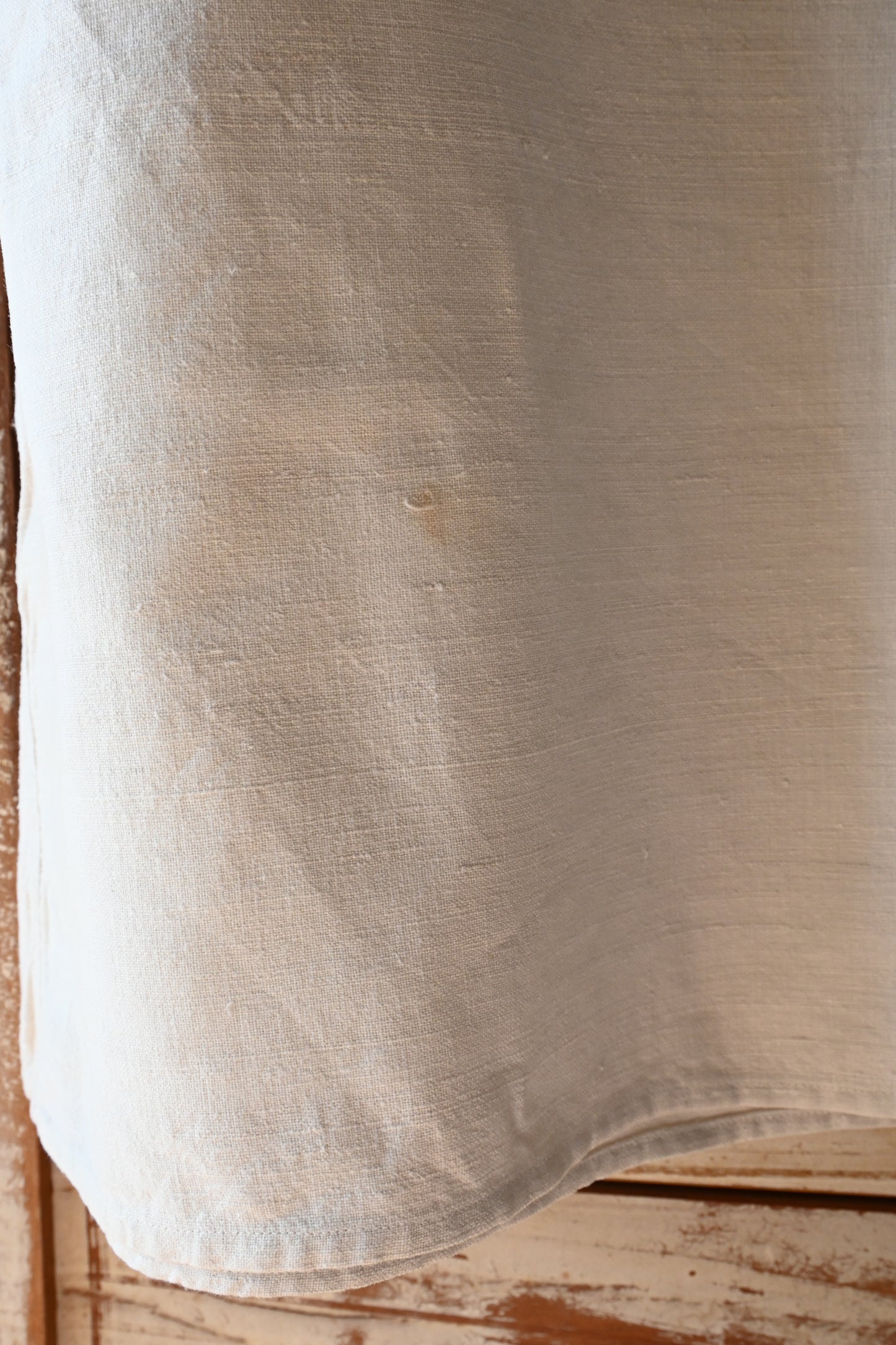 EURO linen embroidery no sleeve dress/IVORY