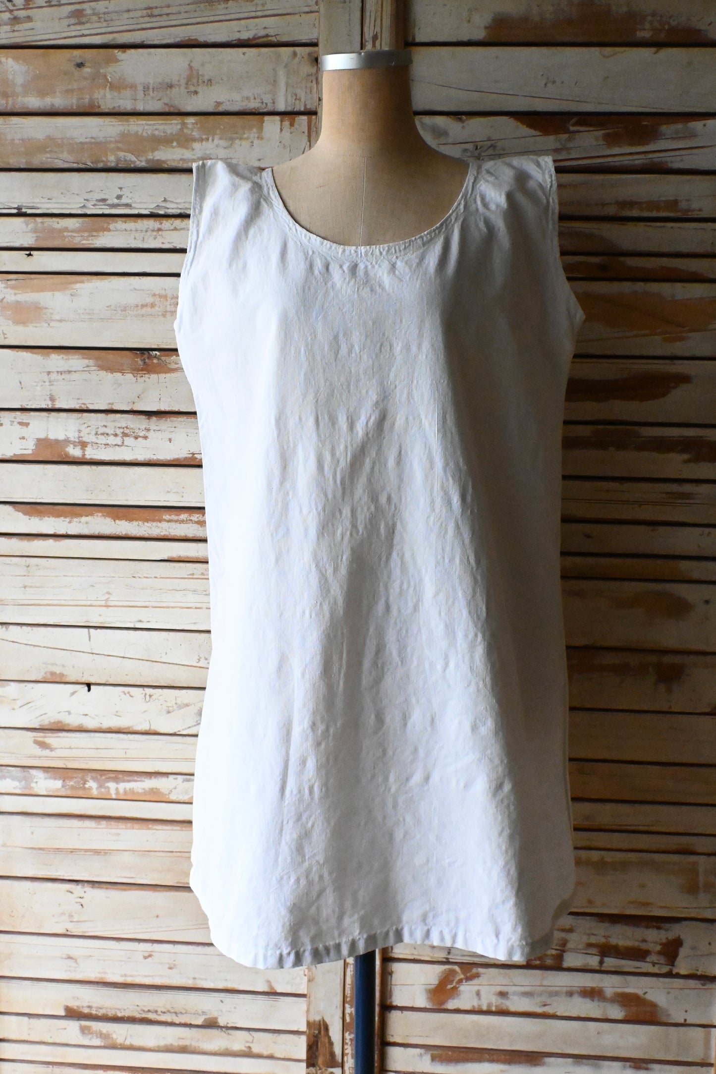 Frence vintage linen dress/IVORY