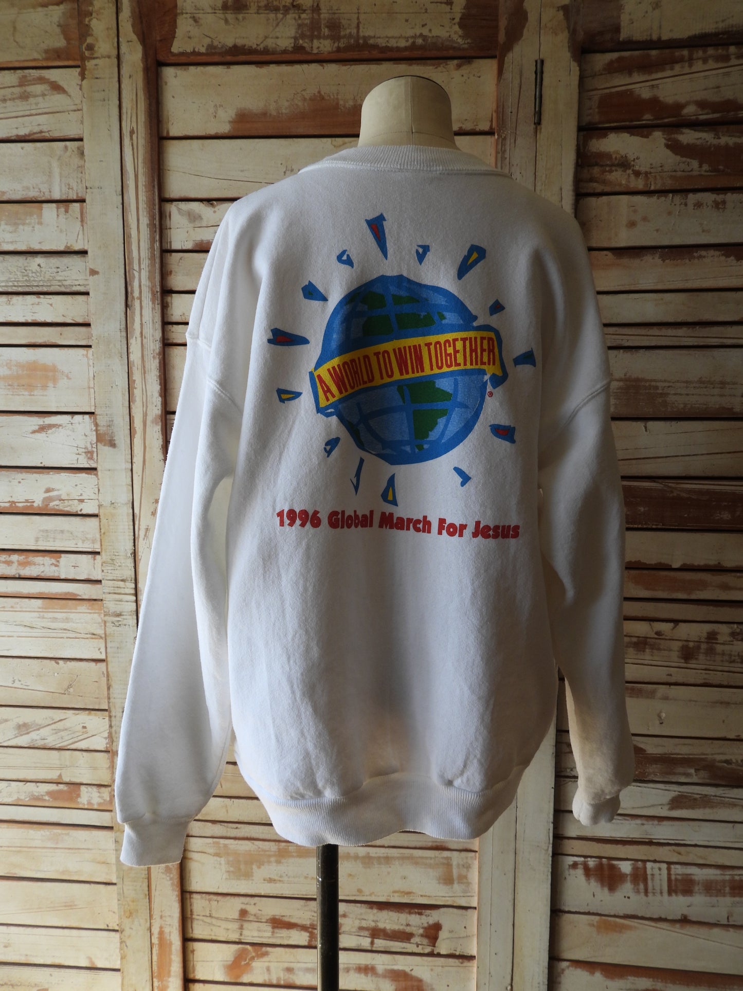 90's MARCH FOR JESUS Sweat shirt/WHITE