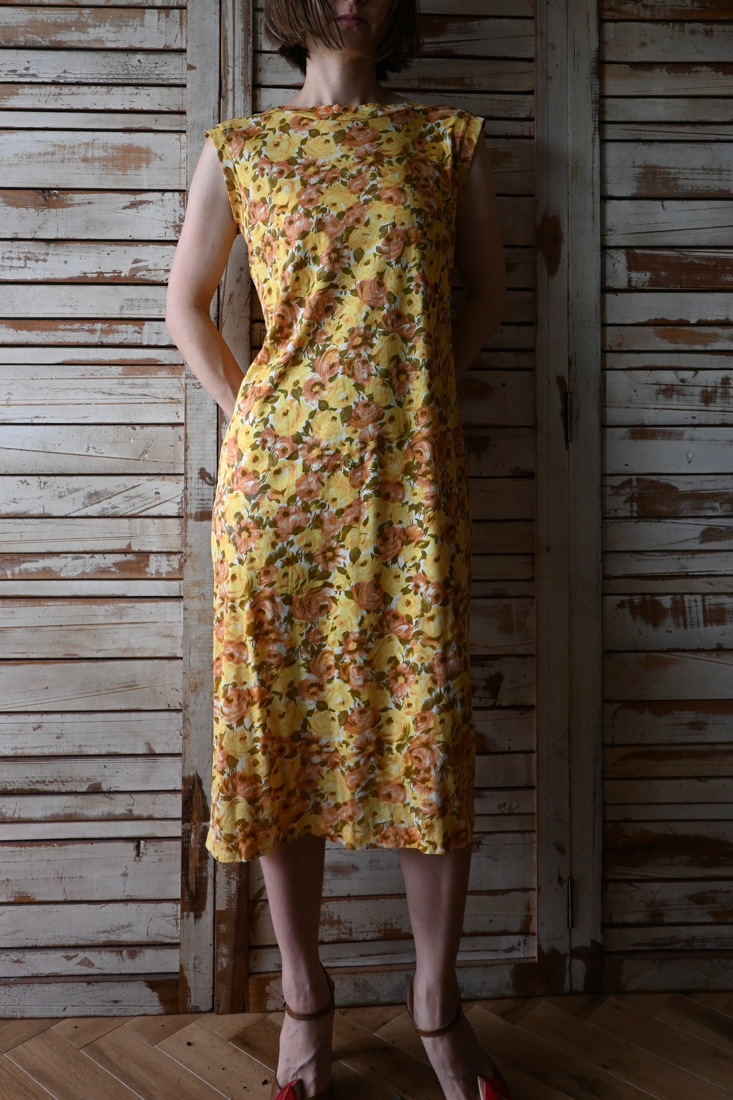 Flower pattern dress/YELLOW
