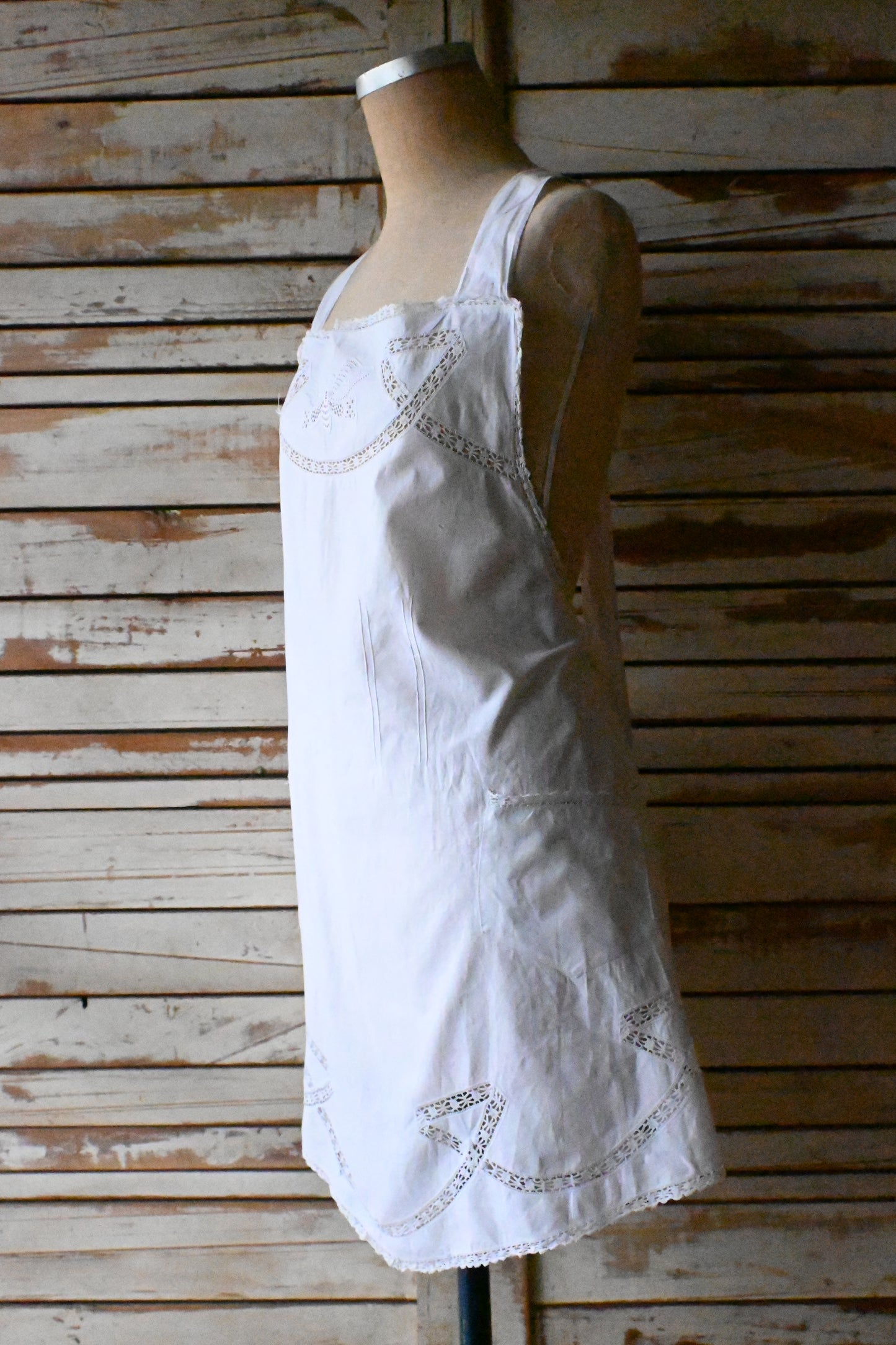 EURO Vintage cotton apron/WHITE