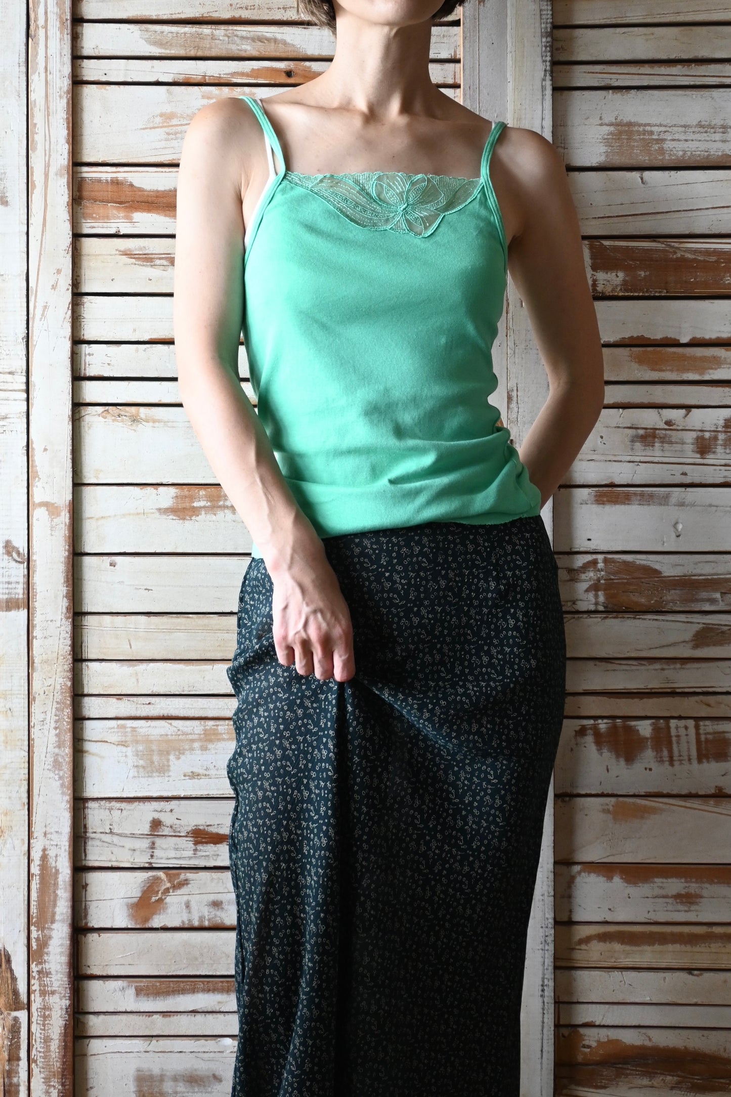 EURO Cotton underwear top/GREEN