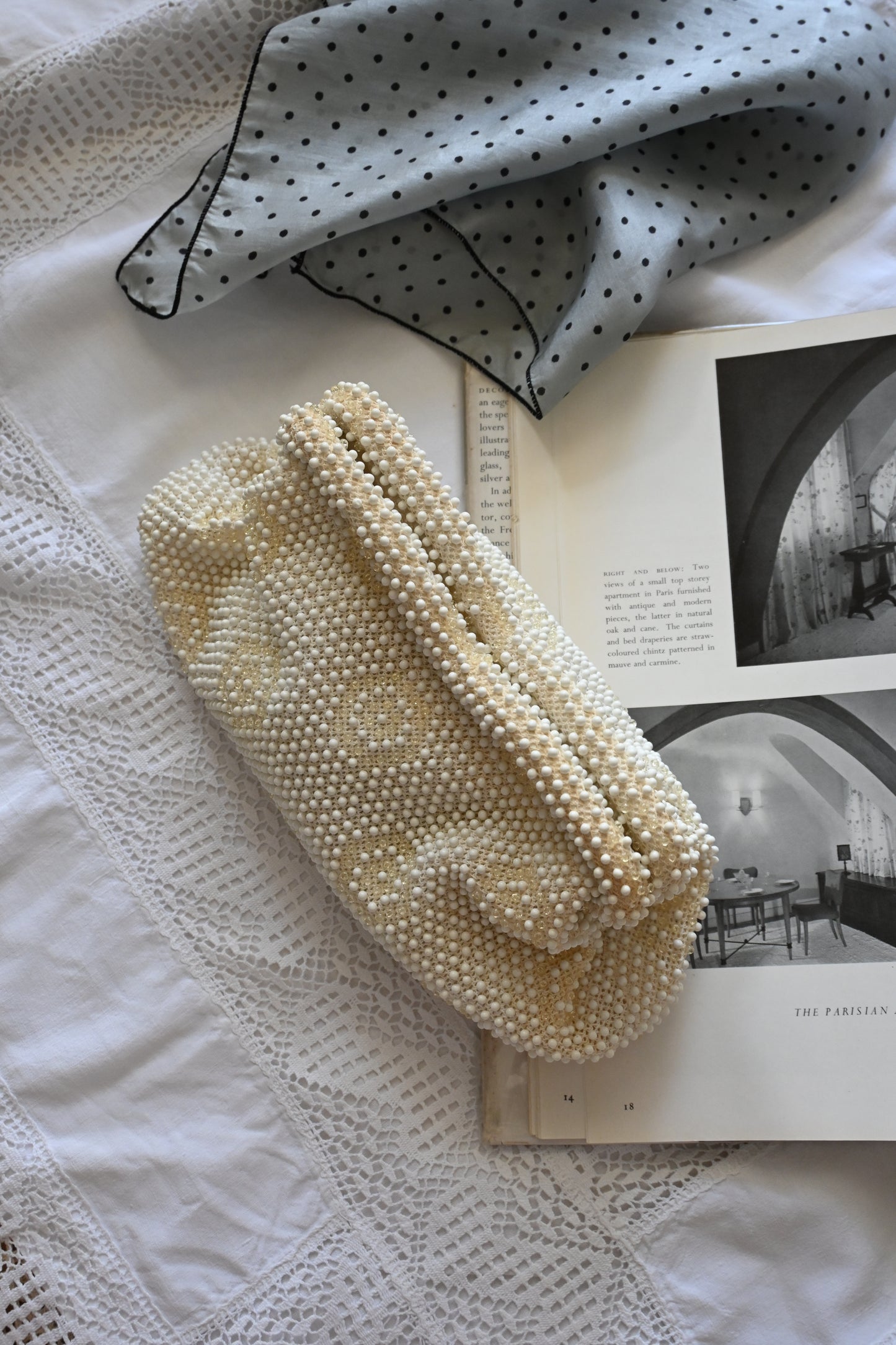 50's Beaded bag/IVORY