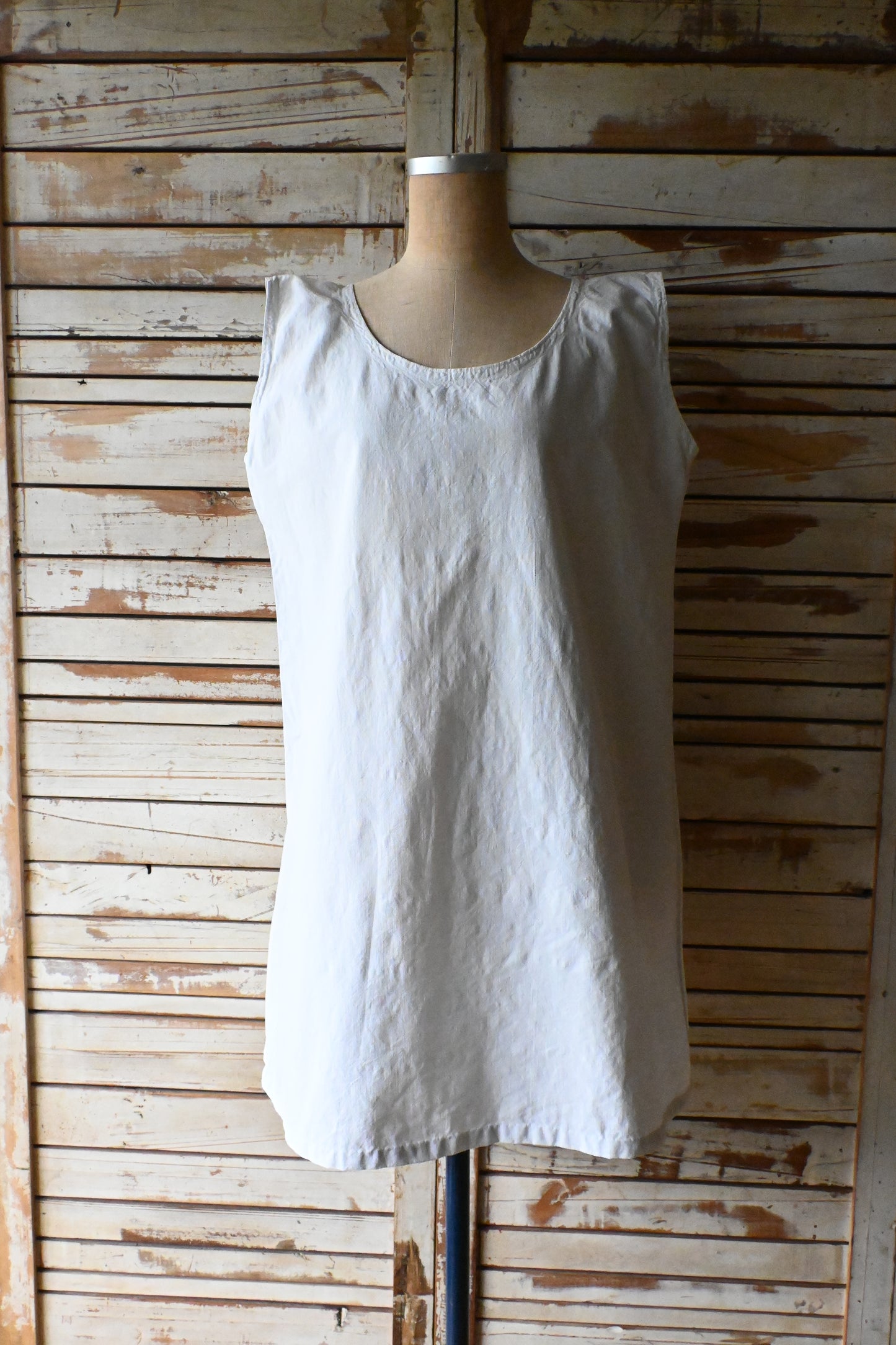 Frence vintage linen dress/IVORY