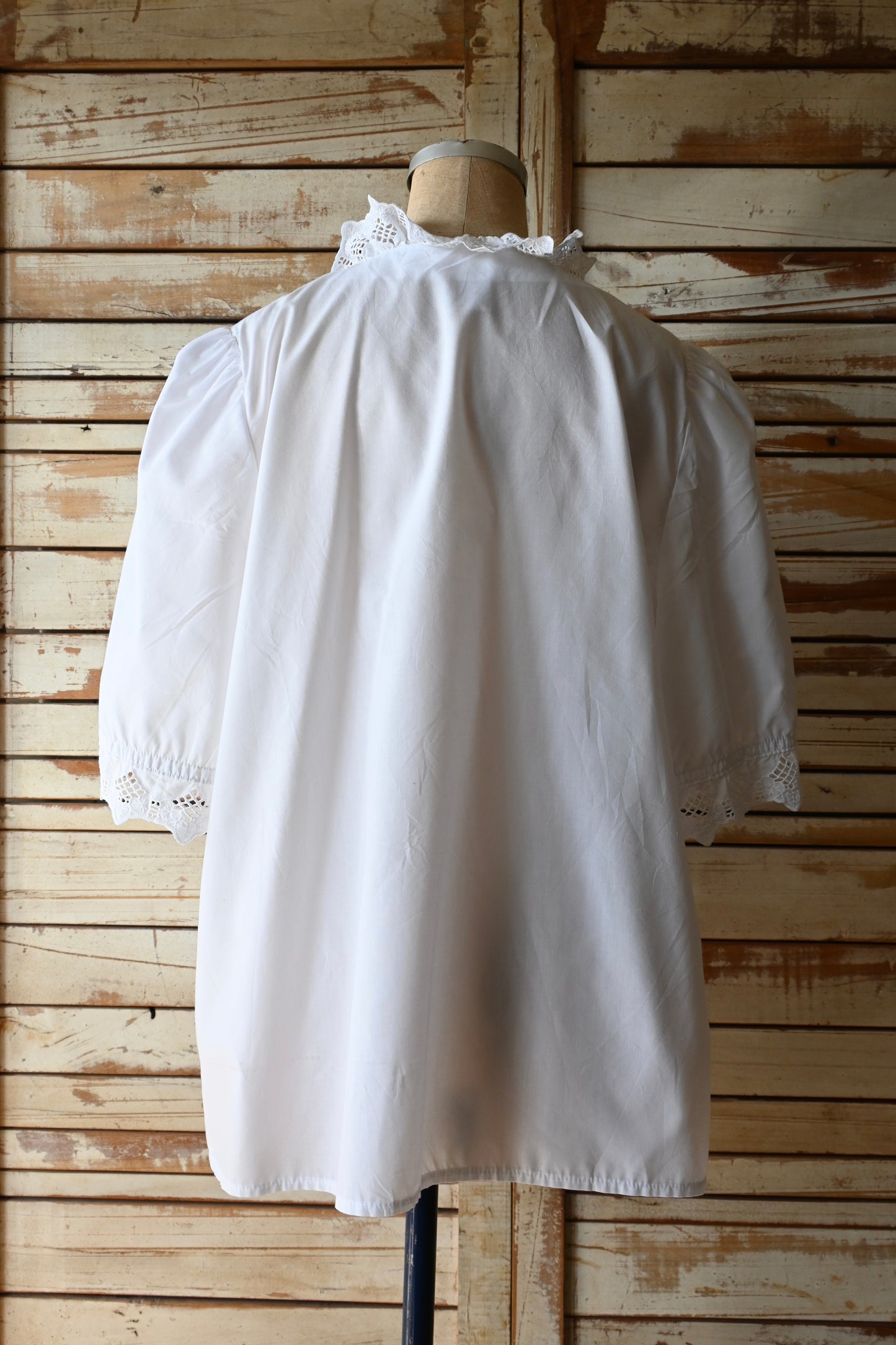 EURO Cutwork lace blouse/WHITE