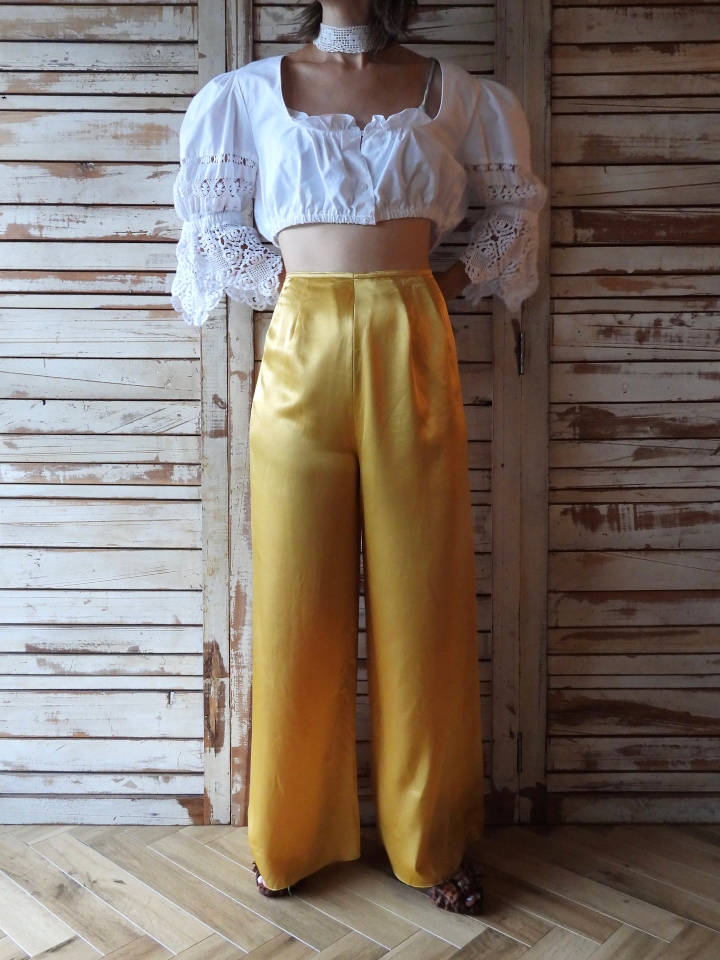 Yellow wide pants/MUSTARD