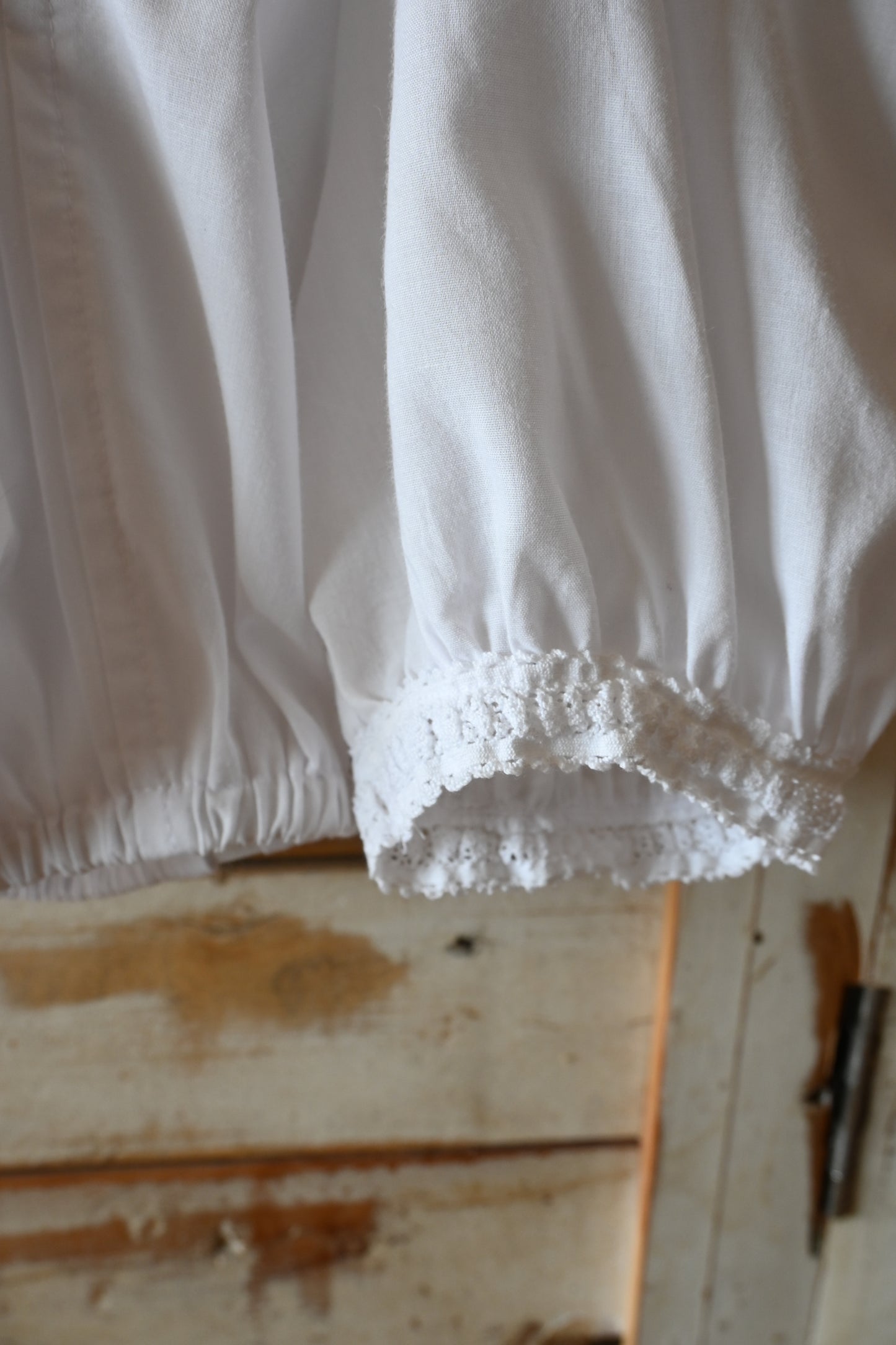 EURO Cropped cotton blouse/WHITE