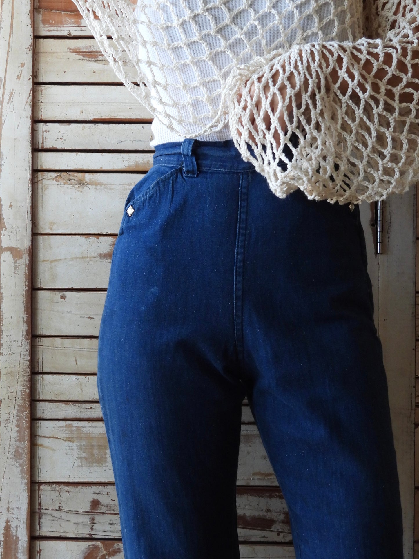 50's WESTERN GIRL RANCH PANTS/BLUE